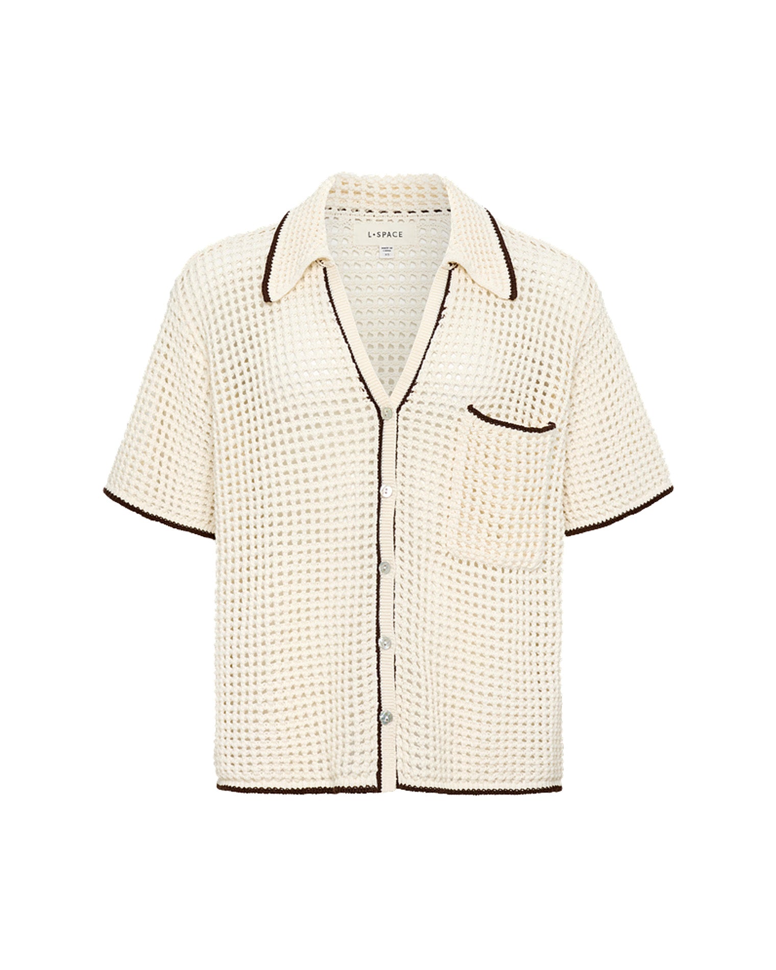 x The Salty Blonde Scout Shirt - Cream-Espresso Off-model image of the LSPACE x The Salty Blonde Scout Shirt in cream-espresso on a clean background.