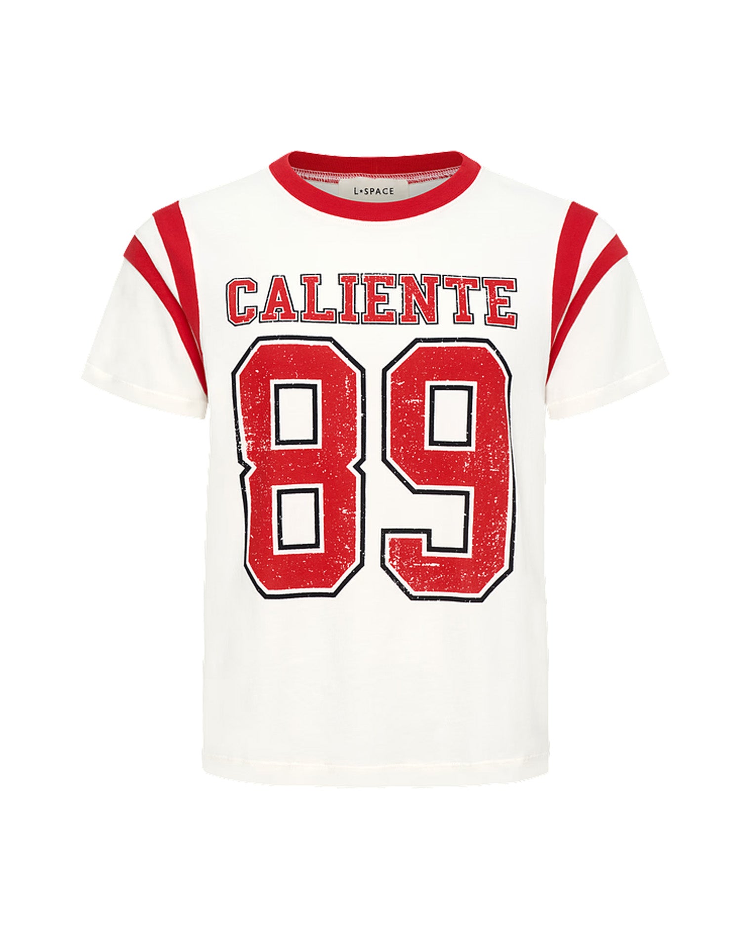 x The Salty Blonde Fresca Tee - Caliente Off-model image of the LSPACE x The Salty Blonde Fresca Tee in caliente on a clean background.