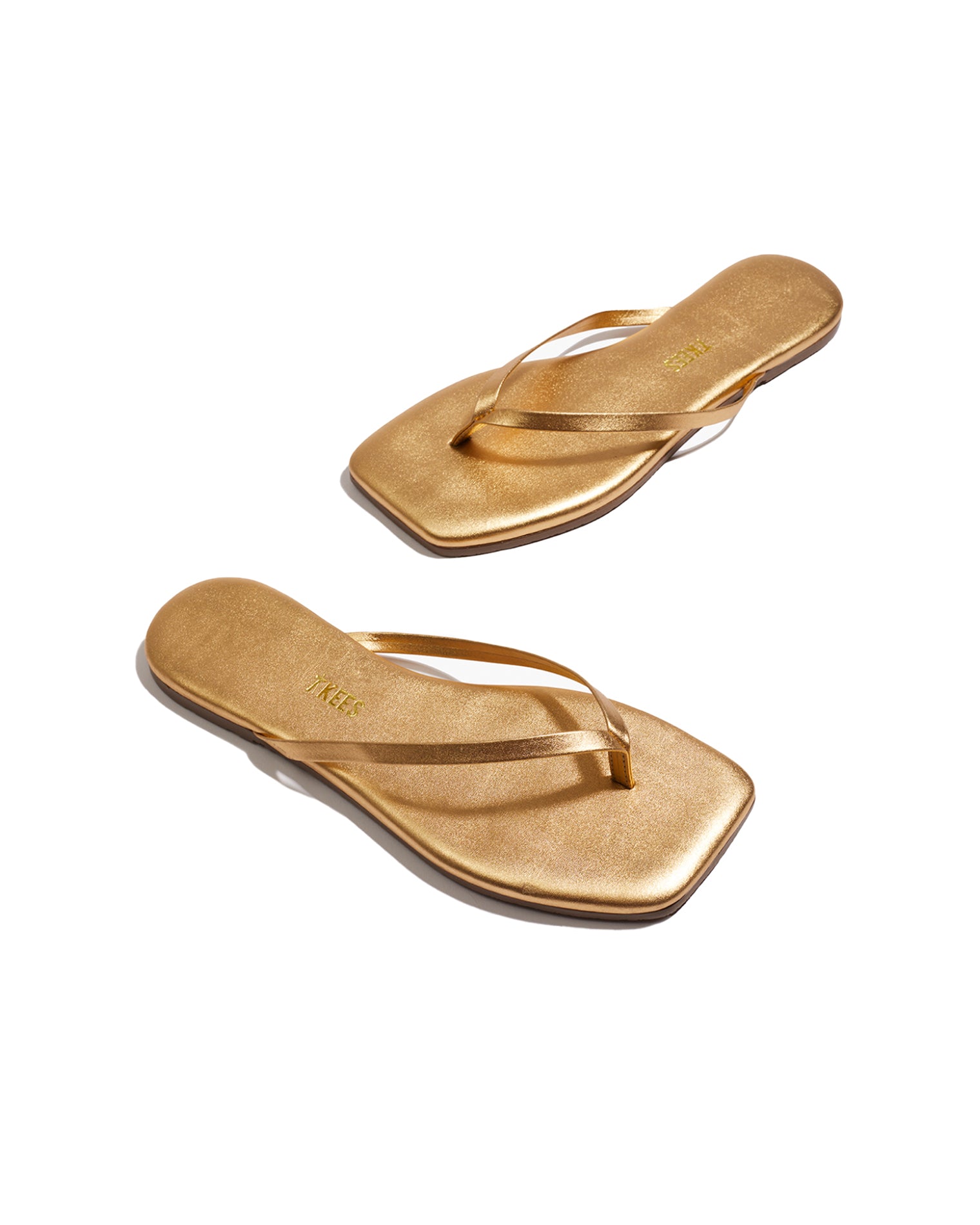 Tkees Gold Square Toe Sandals Tkees Square Toe Women's Stylish