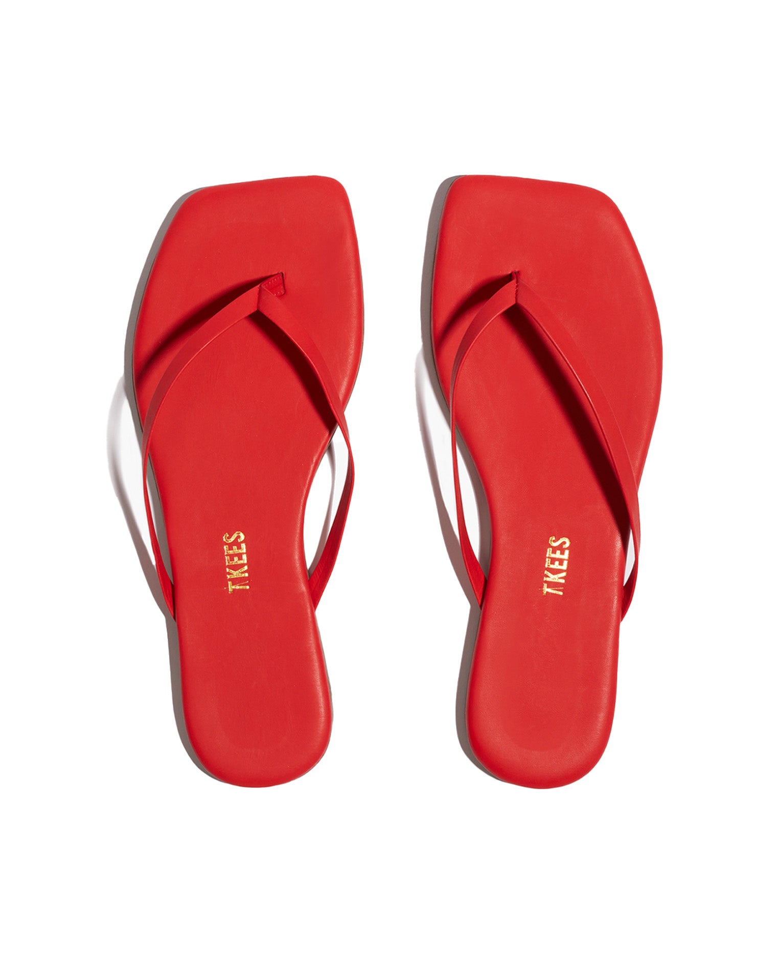 TKEES Square Toe Lily Sandals - Red Top view of the TKEES Square Toe Lily Sandals in red.