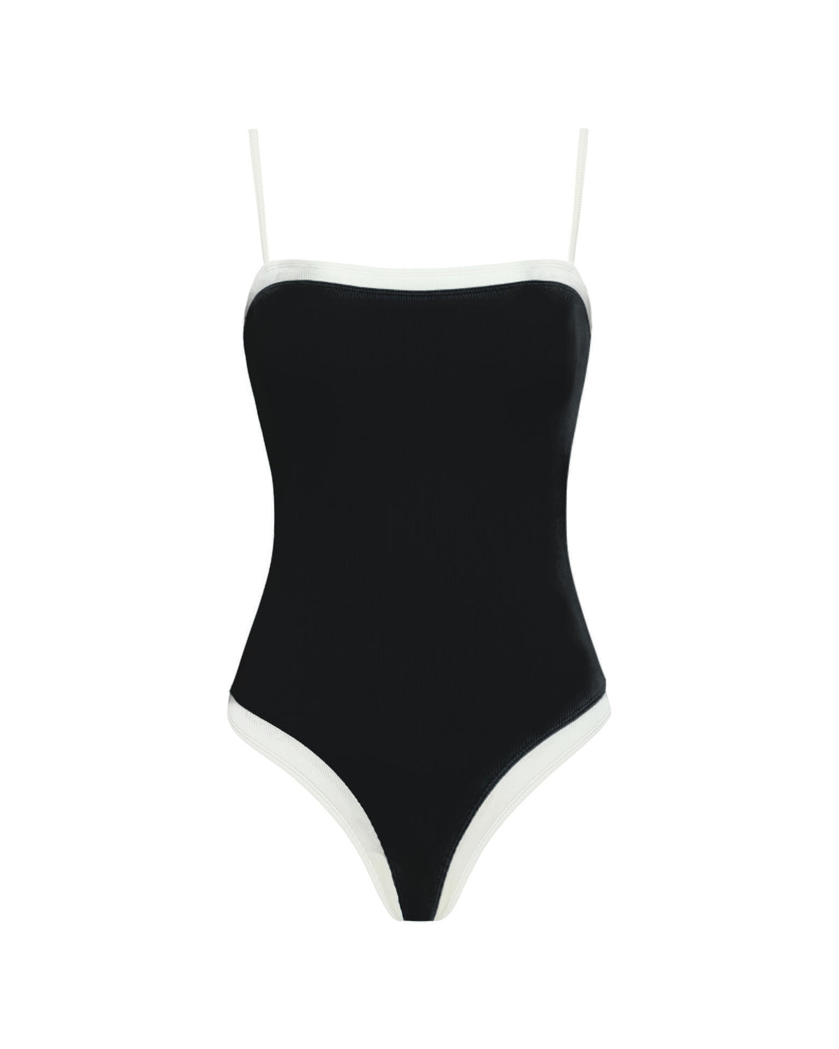 Tess One Piece Swimsuit - Black-Cream Tess One Piece Swimsuit - Black-Cream