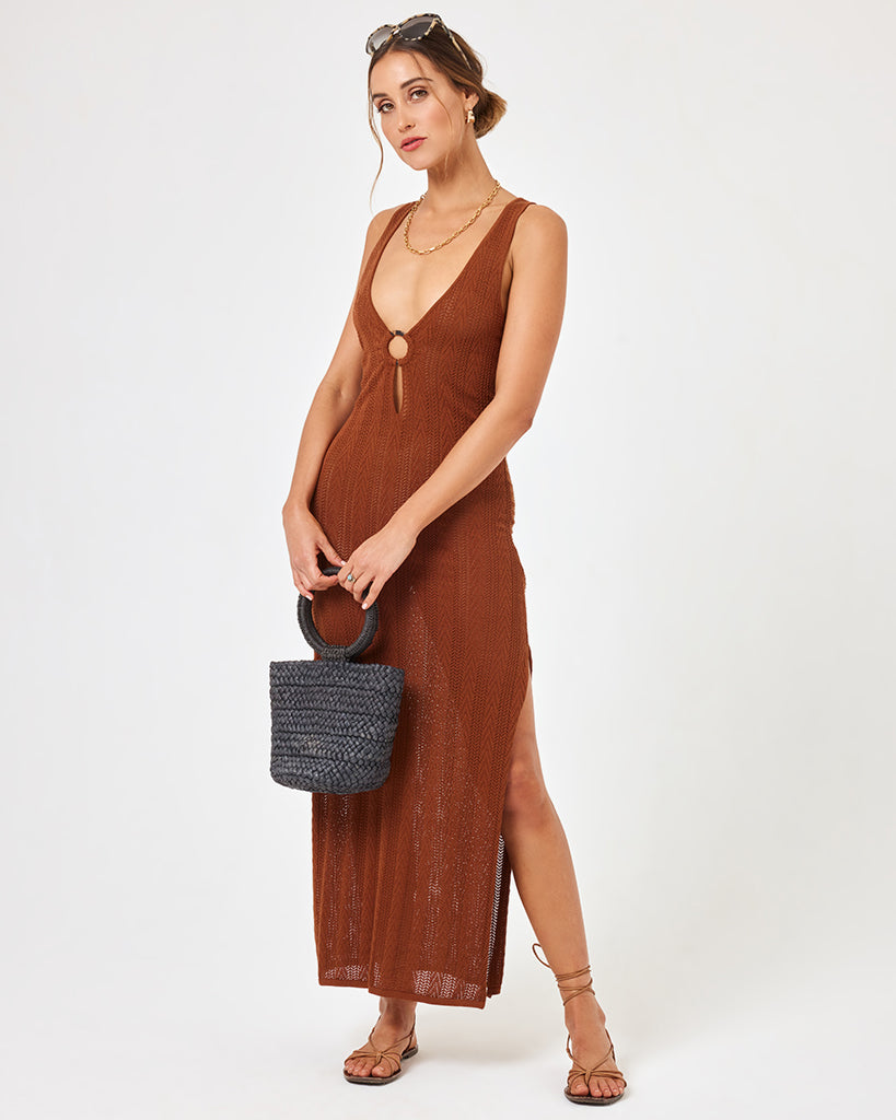 Tricia Dress Coffee | Model: Anna (size: S)
