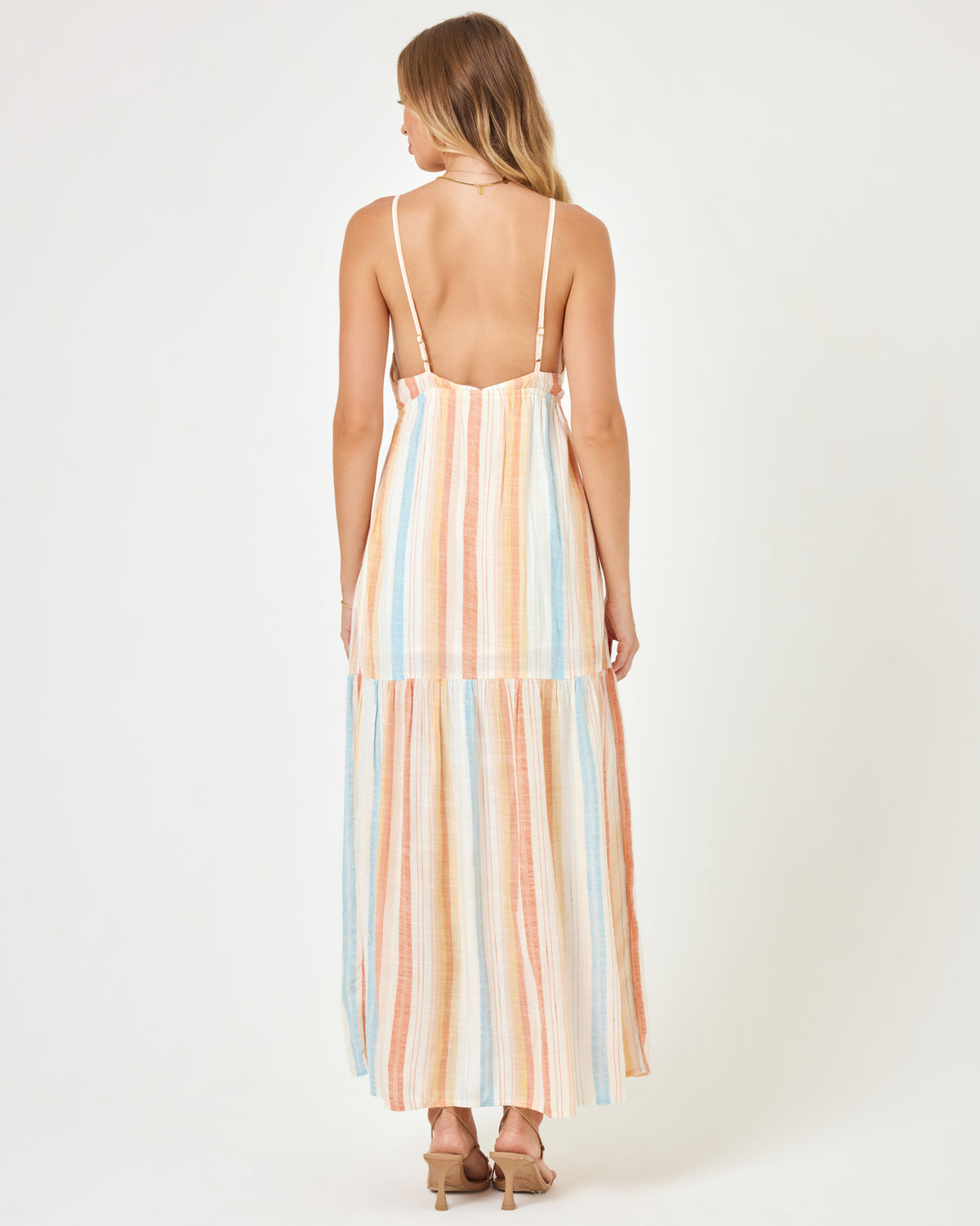 Printed Victoria Dress - Sunset Skies Stripe Sunset Skies Stripe | Model: Taylor (size: S)