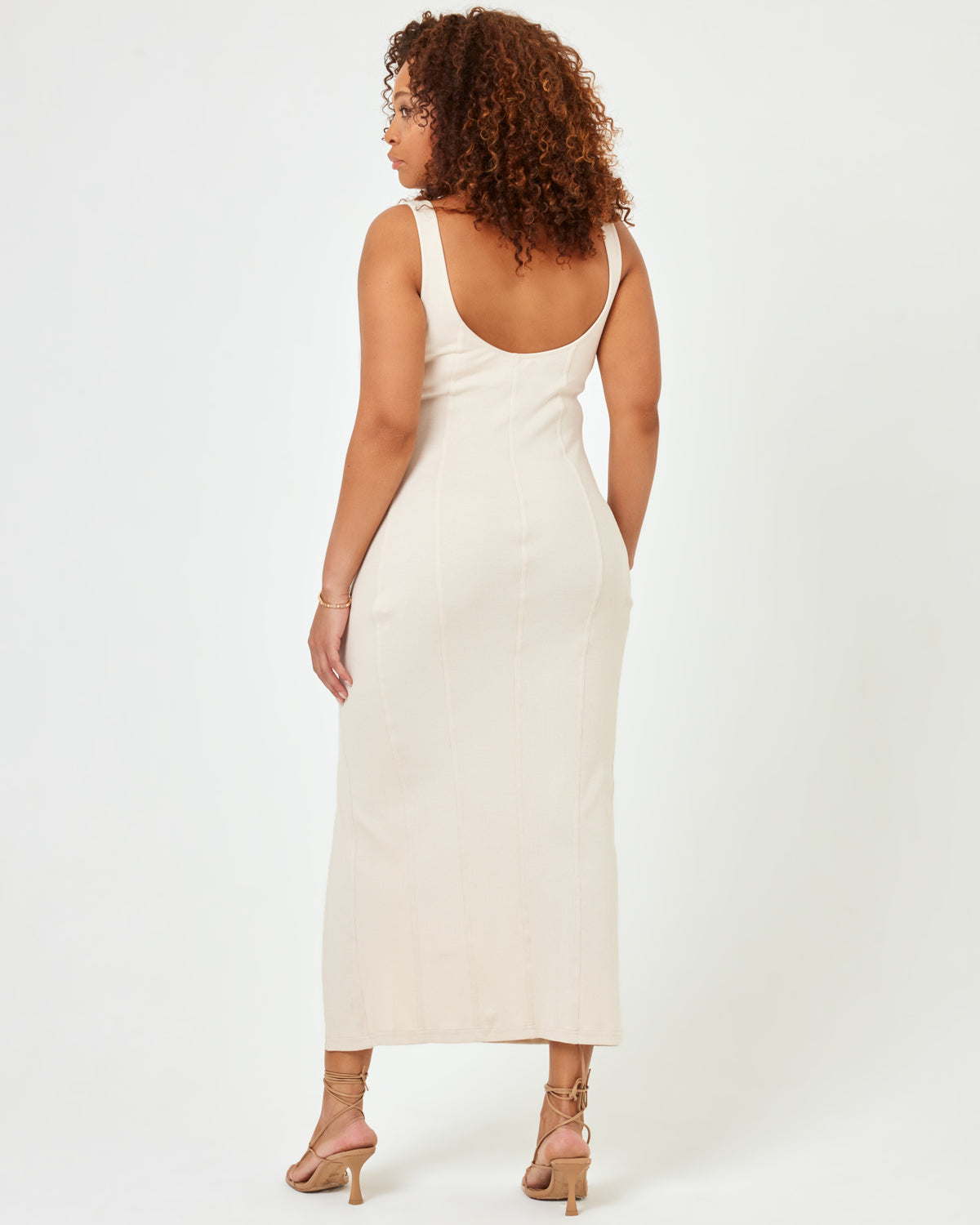 Vivienne Dress - Bone Bone | Model: Amber (size: XL)