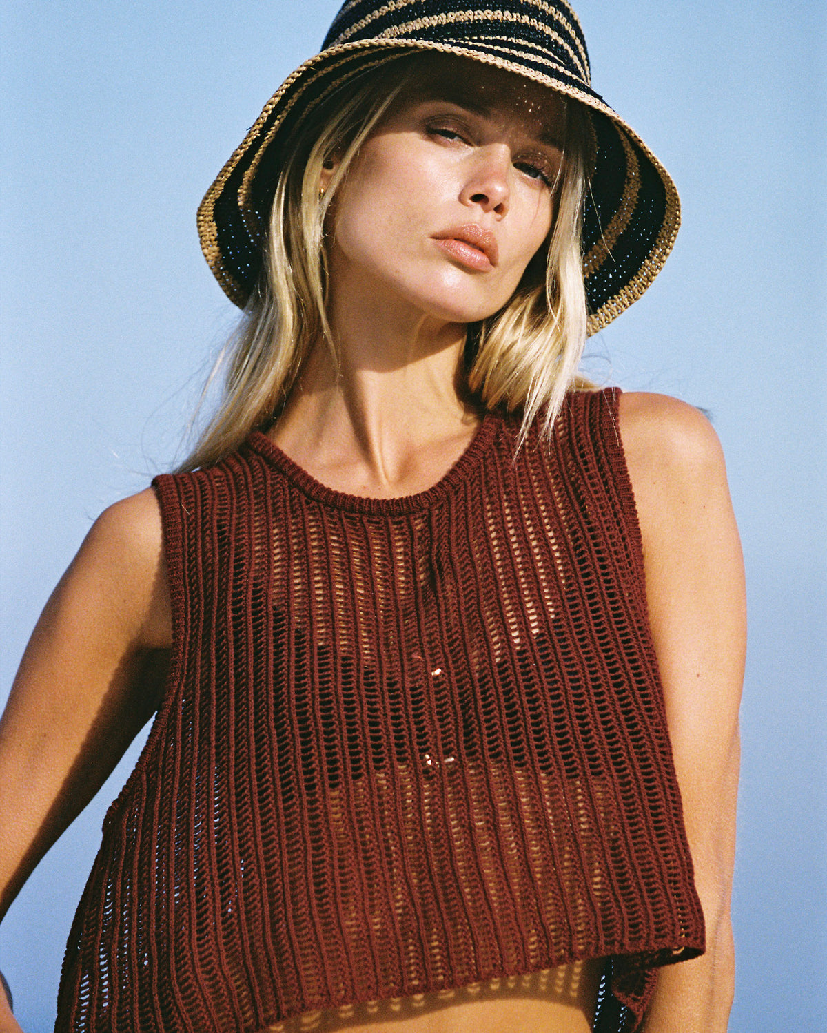 Sander Top - Sangria Sangria | Badge:New Arrival_#B2AC88_#ffffff' Red crochet crop top