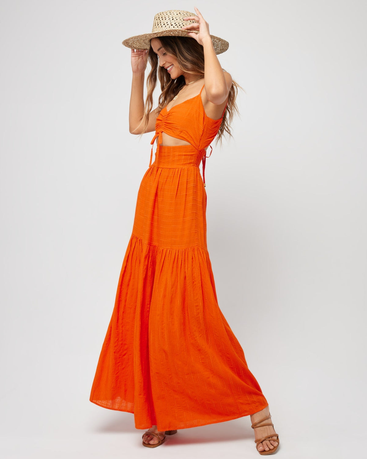 Zuri Dress - Poppy Poppy | Model: Anna (size: S) | Hover