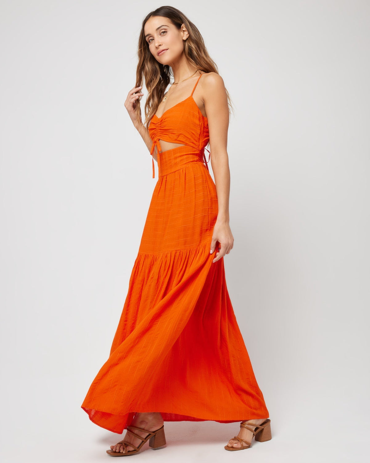 Zuri Dress - Poppy Poppy | Model: Anna (size: S)
