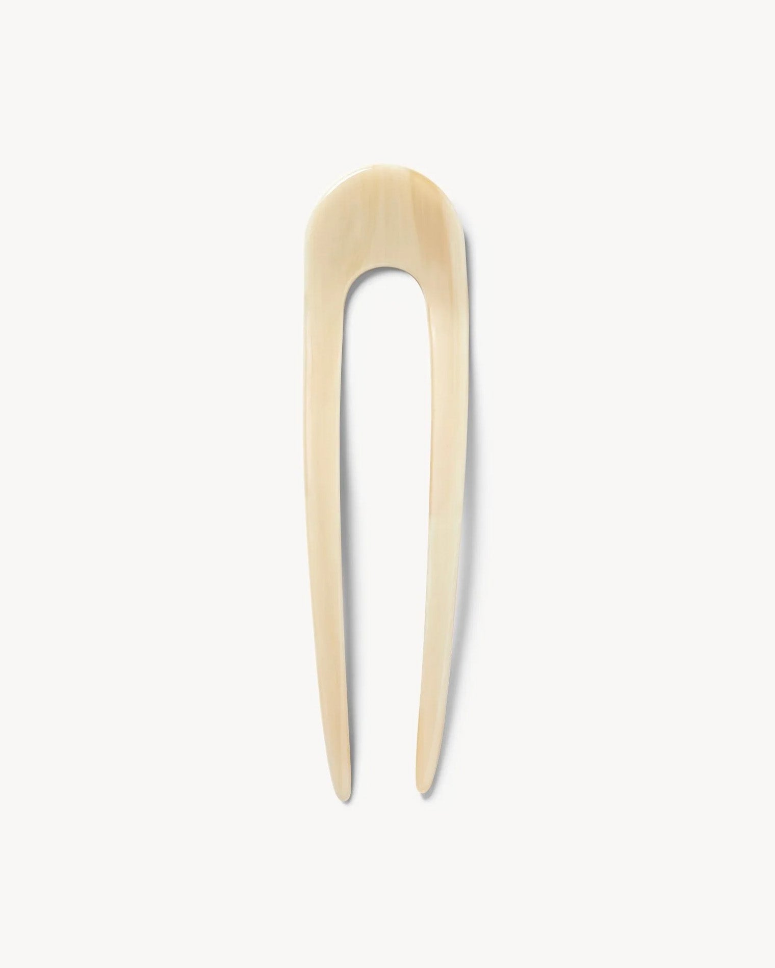Machete French Hair Pin - White Off-model view of the white Machete French Hair Pin.