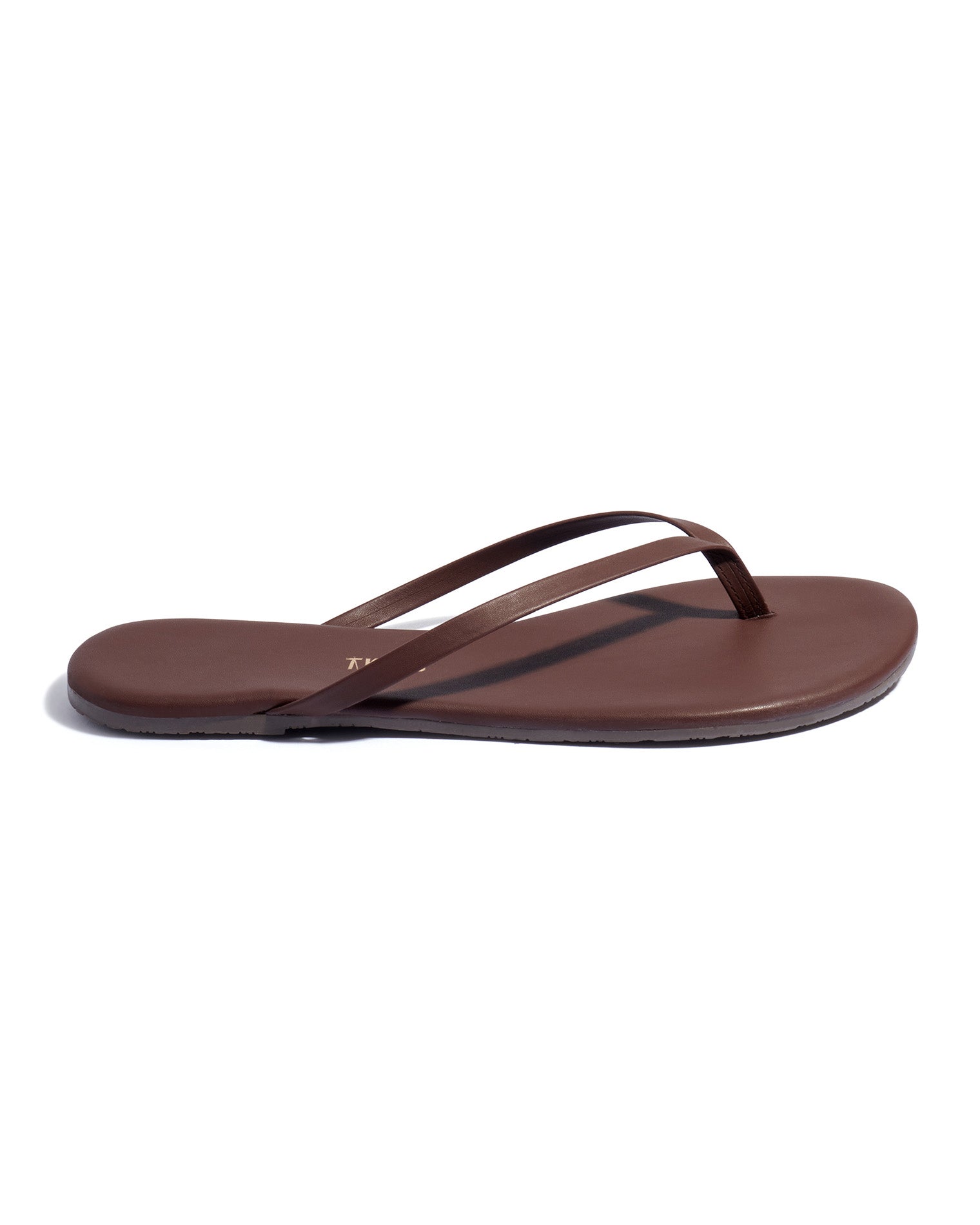 TKEES Foundations Matte Sandals - Cappuccino Side view of the TKEES Foundations Matte Sandals in cappuccino.
