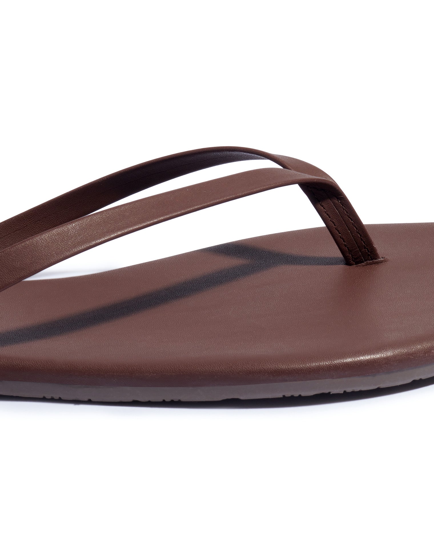 TKEES Foundations Matte Sandals - Cappuccino Close-up of the TKEES Foundations Matte Sandals in cappuccino showing the strap and footbed detail.
