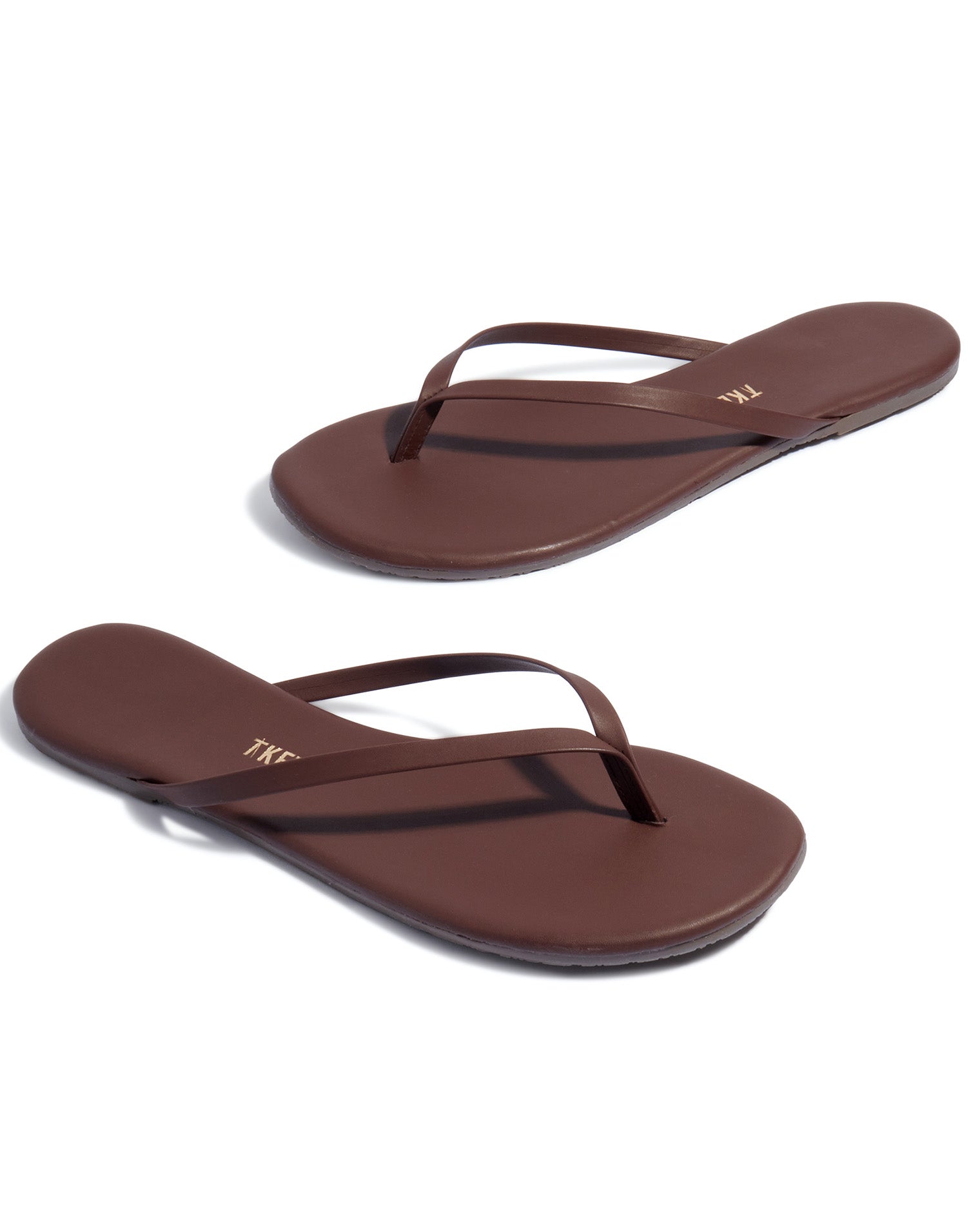 TKEES Foundations Matte Sandals - Cappuccino Off-model angled view of the TKEES Foundations Matte Sandals in cappuccino.
