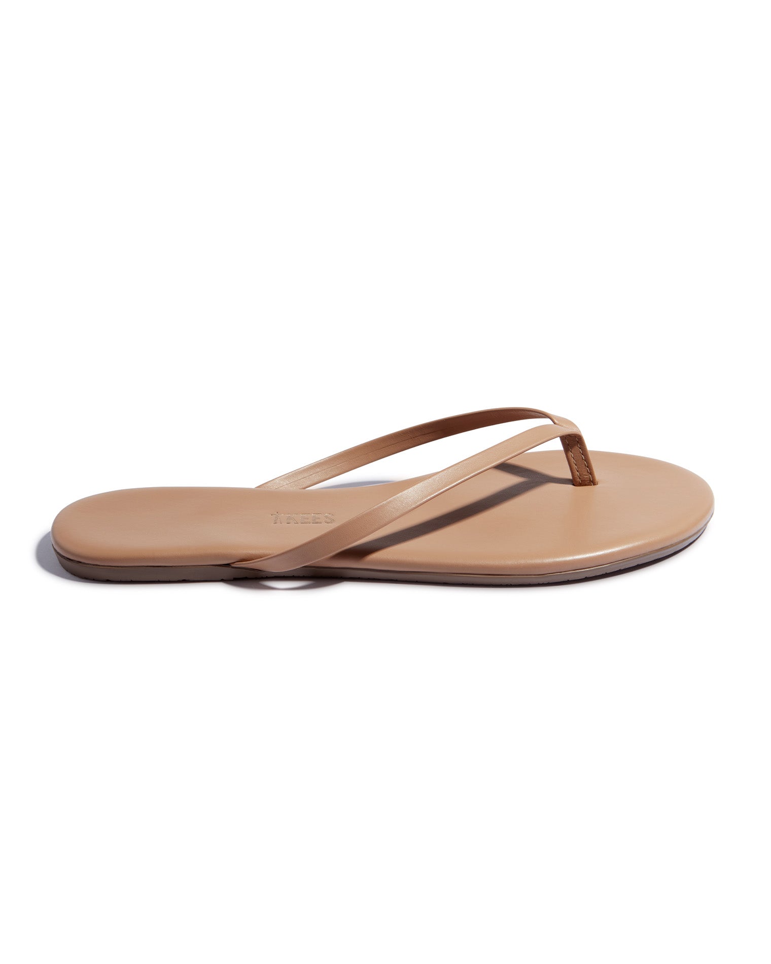 TKEES Foundations Matte Sandals - Cocobutter Side view of the TKEES Foundations Matte Sandals in cocobutter.