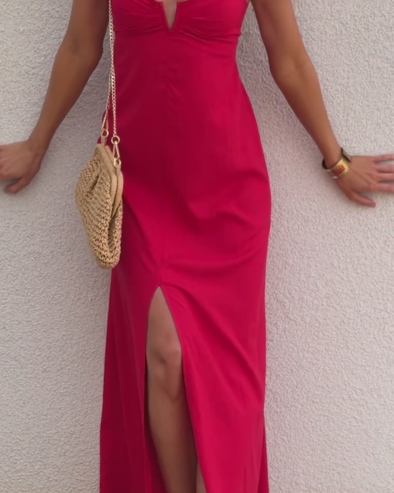 Chara Maxi Dress - Lipstick Red Video of model wearing the LSPACE Chara Maxi Dress in lipstick red.