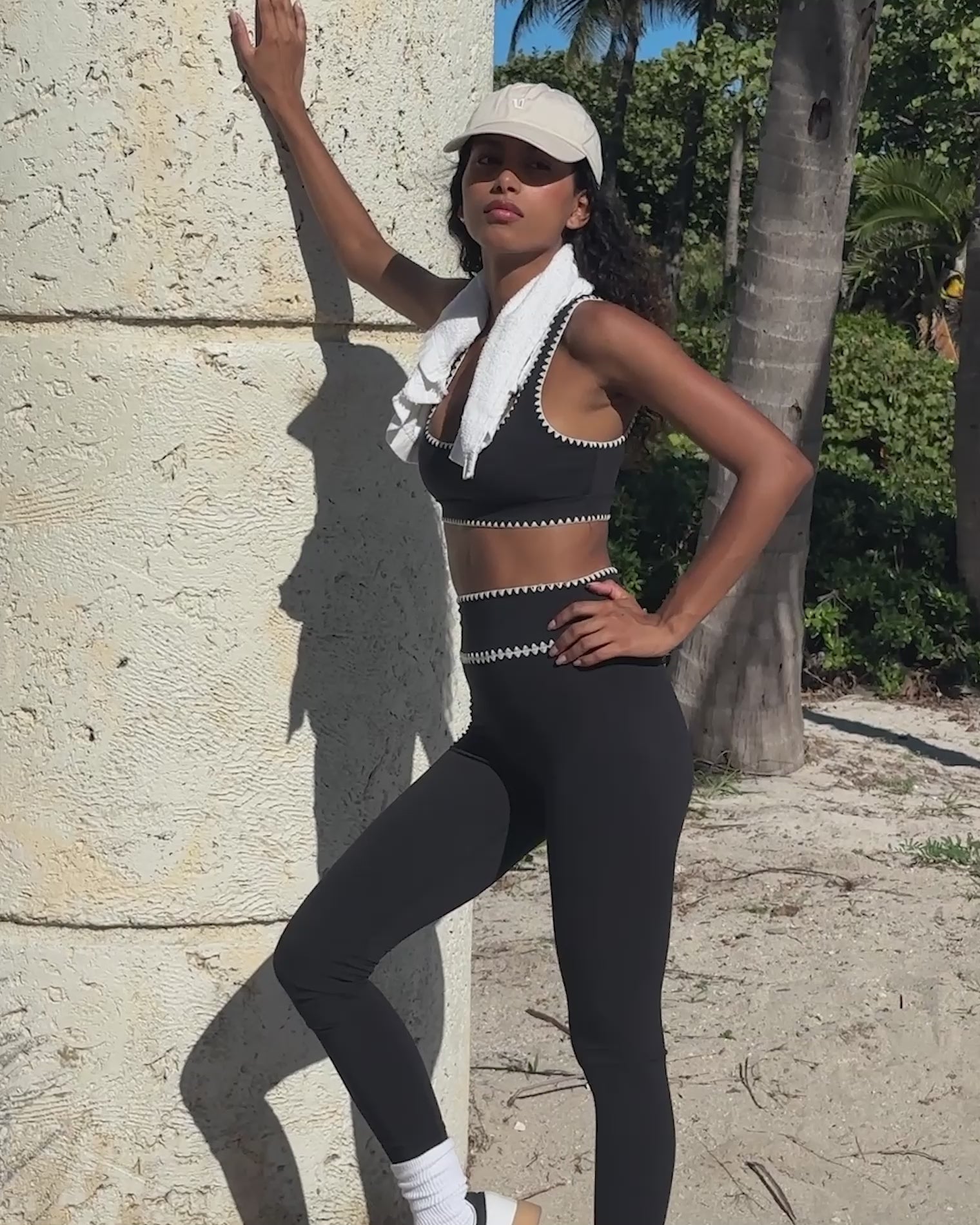 Heartbreaker Legging - Black Video of model wearing Heartbreaker Bra in black in an outdoor setting. 