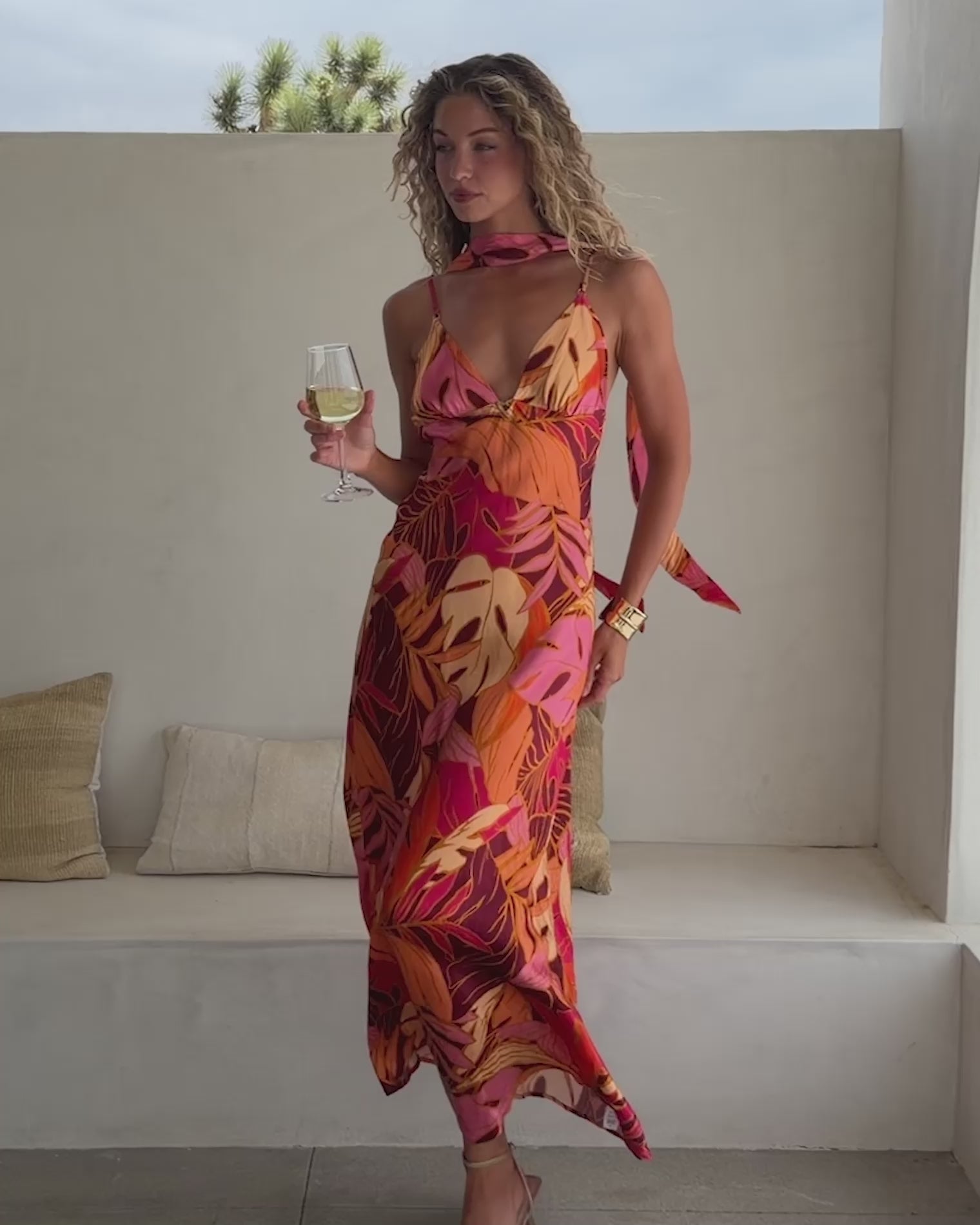 With Love Maxi - Leaf It To Me Video of model wearing the LSPACE With Love Maxi in leaf it to me.