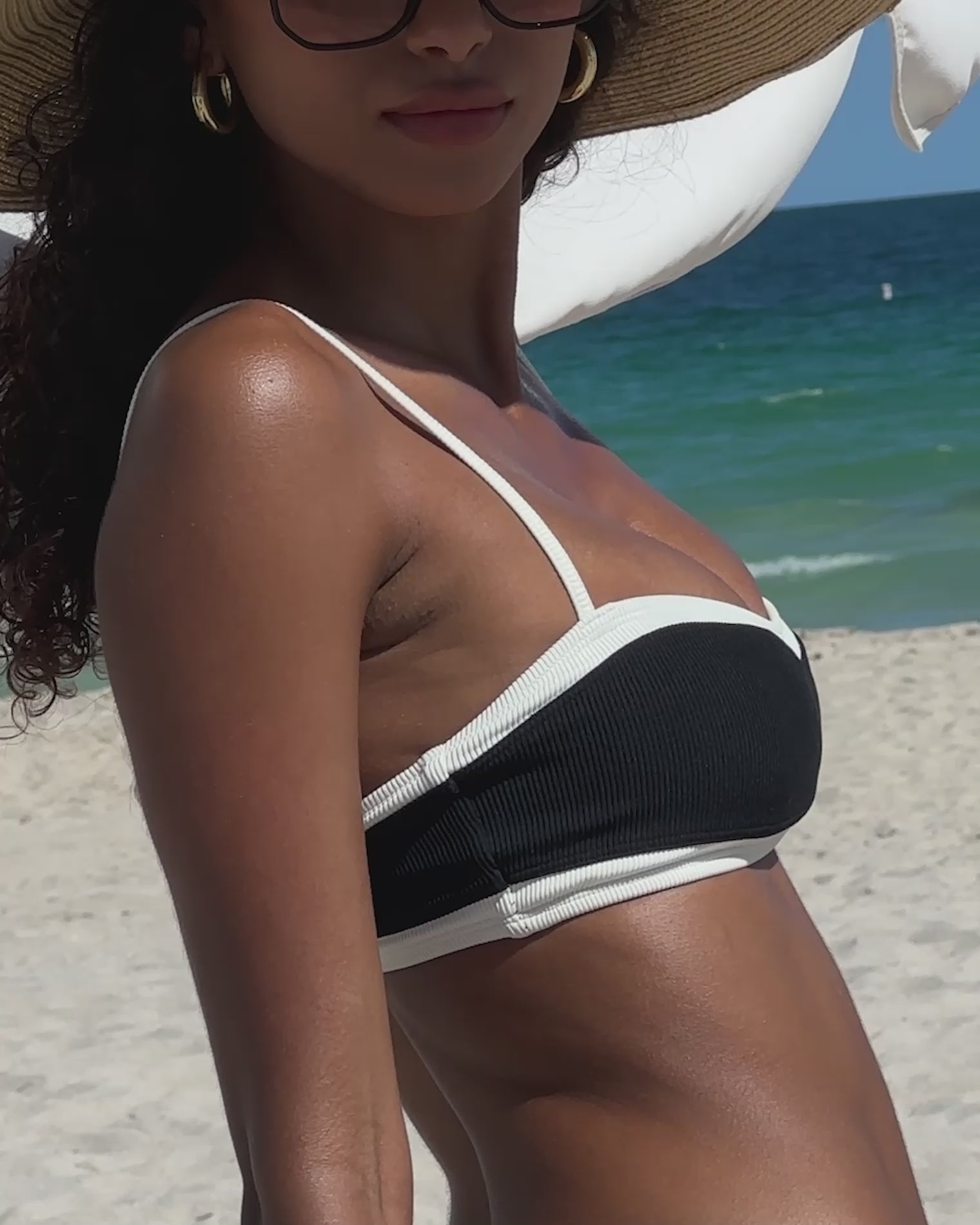 Alex Bikini Bottom - Black-Cream 