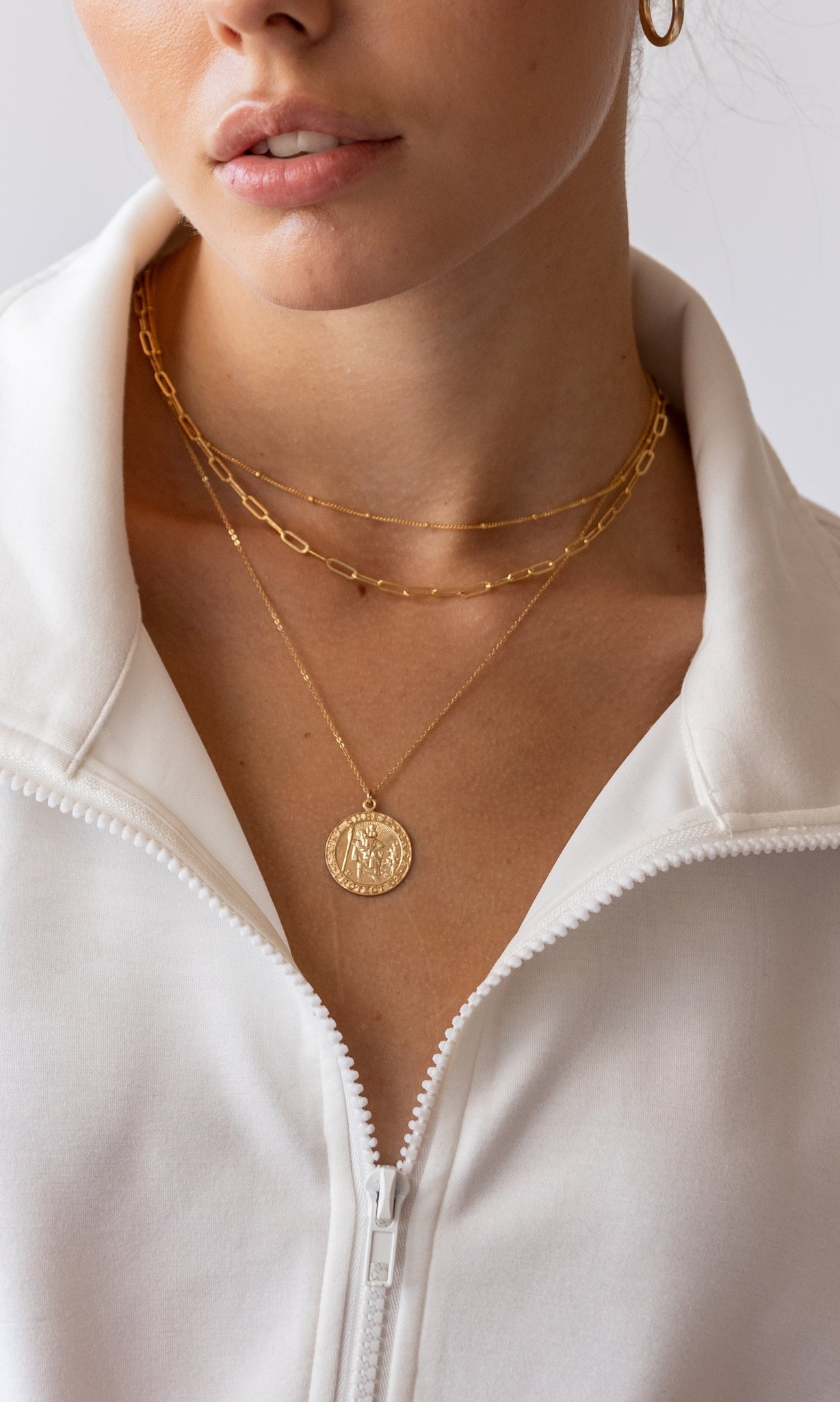 Set & Stones Saint Christopher Necklace 14k Gold Filled