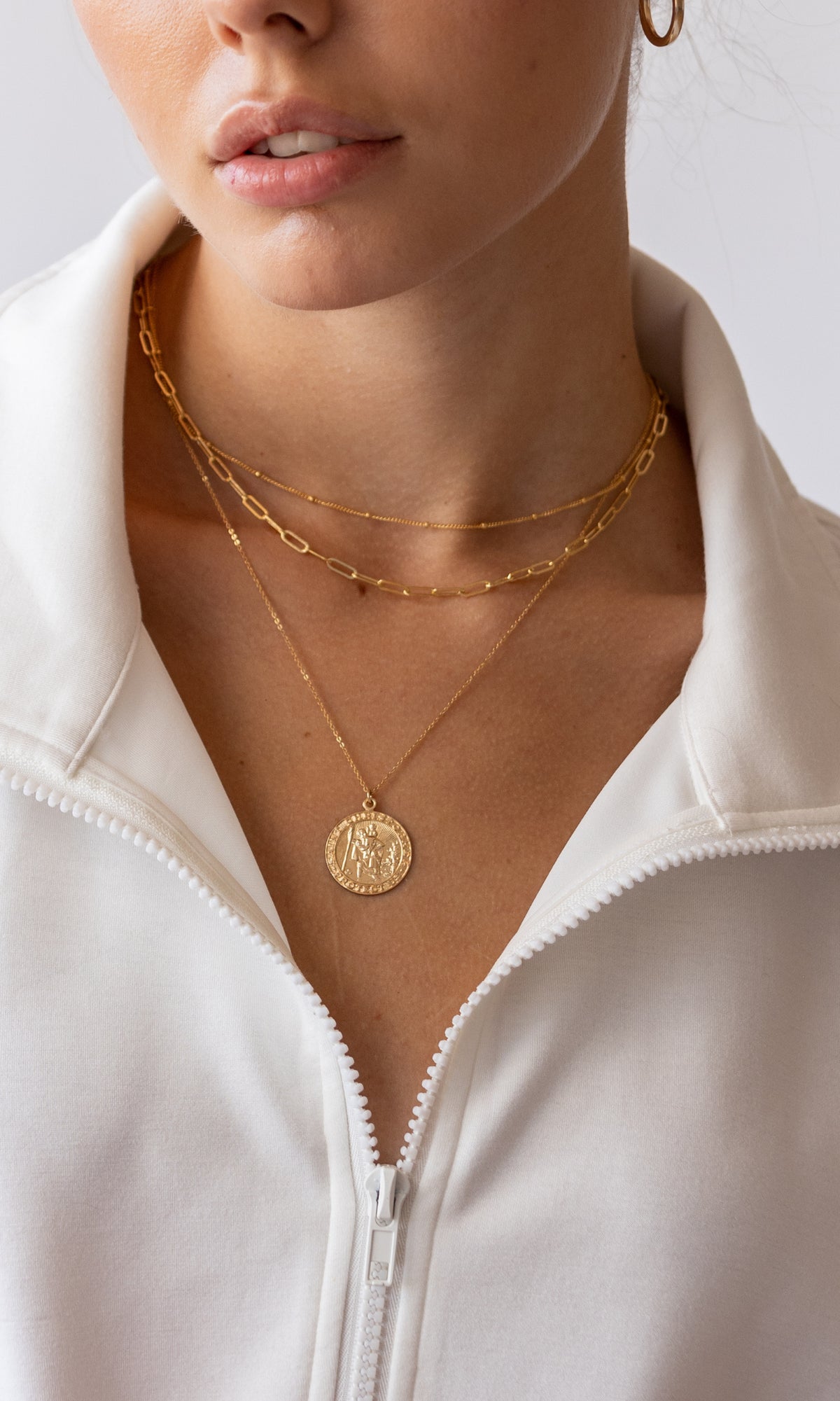 Set & Stones Saint Christopher Necklace 14k Gold Filled