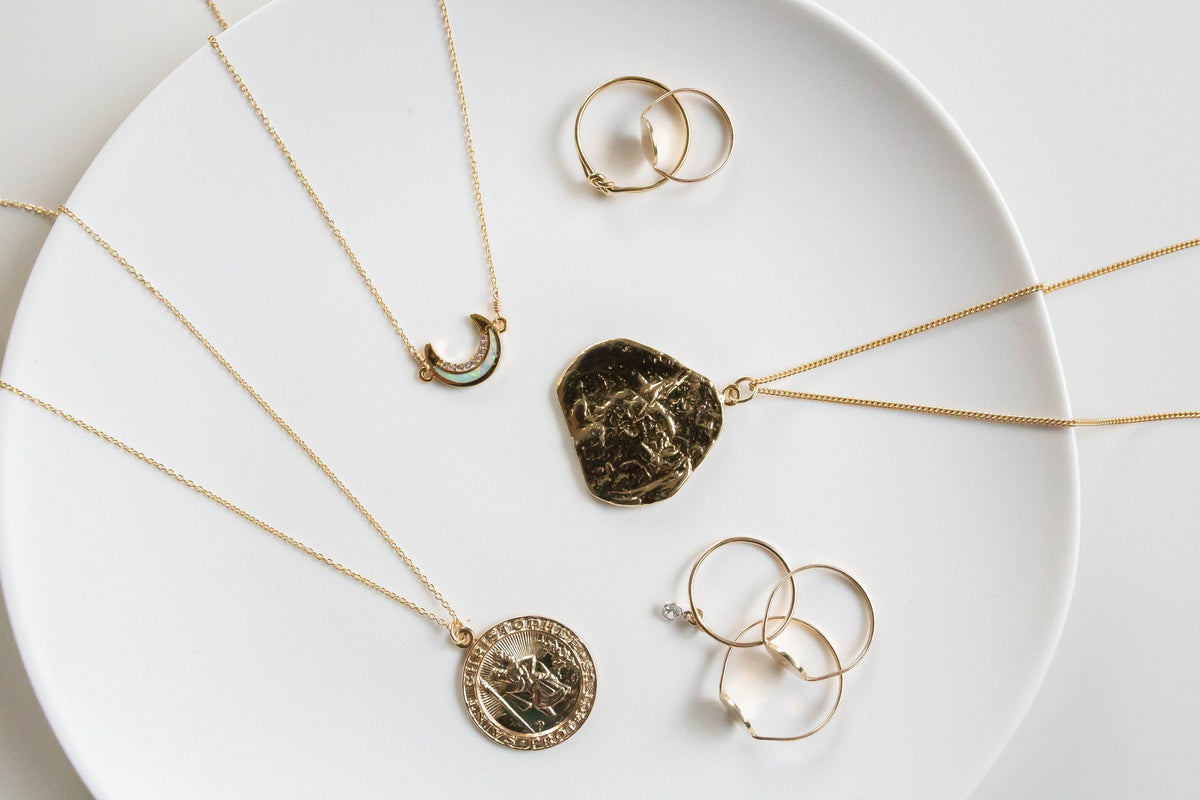 Set & Stones Saint Christopher Necklace 14k Gold Filled