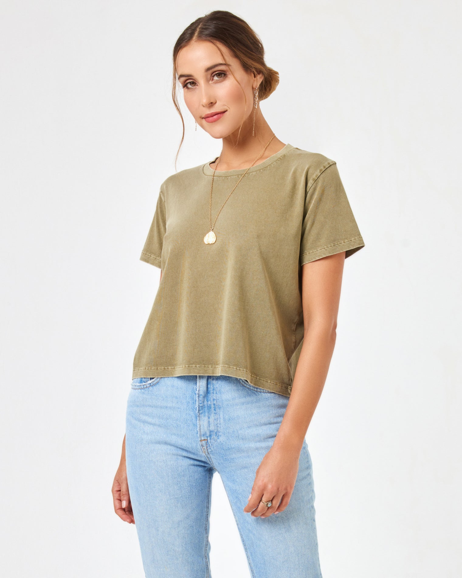 All Day Top - Olive Branch Olive Branch | Model: Anna (size: S) | Hover