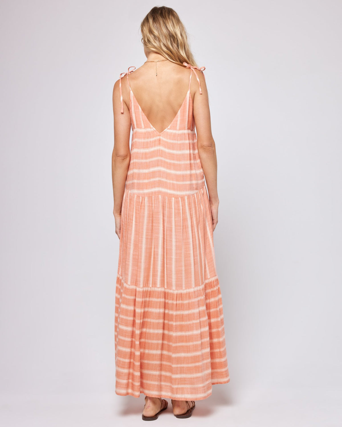 Ava Dress Poolside Stripe Clay | Model: Lura (size: S)