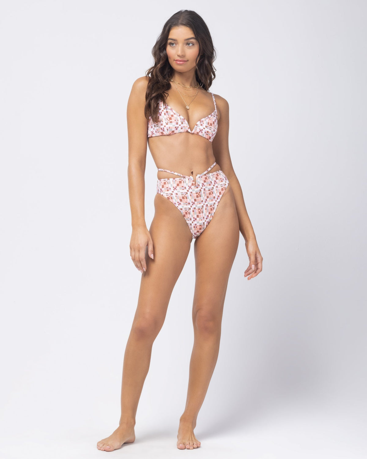 Printed Helena Bikini Top Block Party | Model: Daniela (size: S)