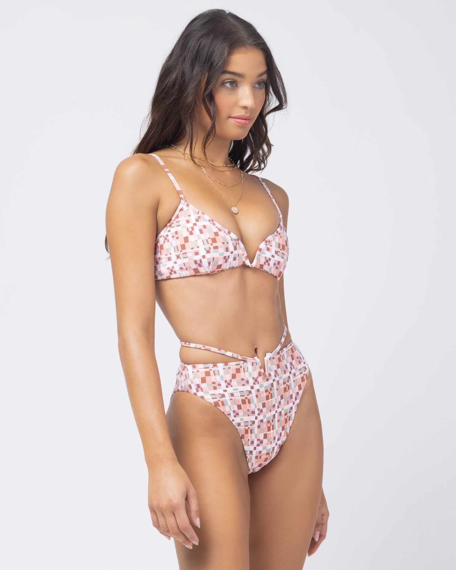 Printed Helena Bikini Top Block Party | Model: Daniela (size: S) | Hover