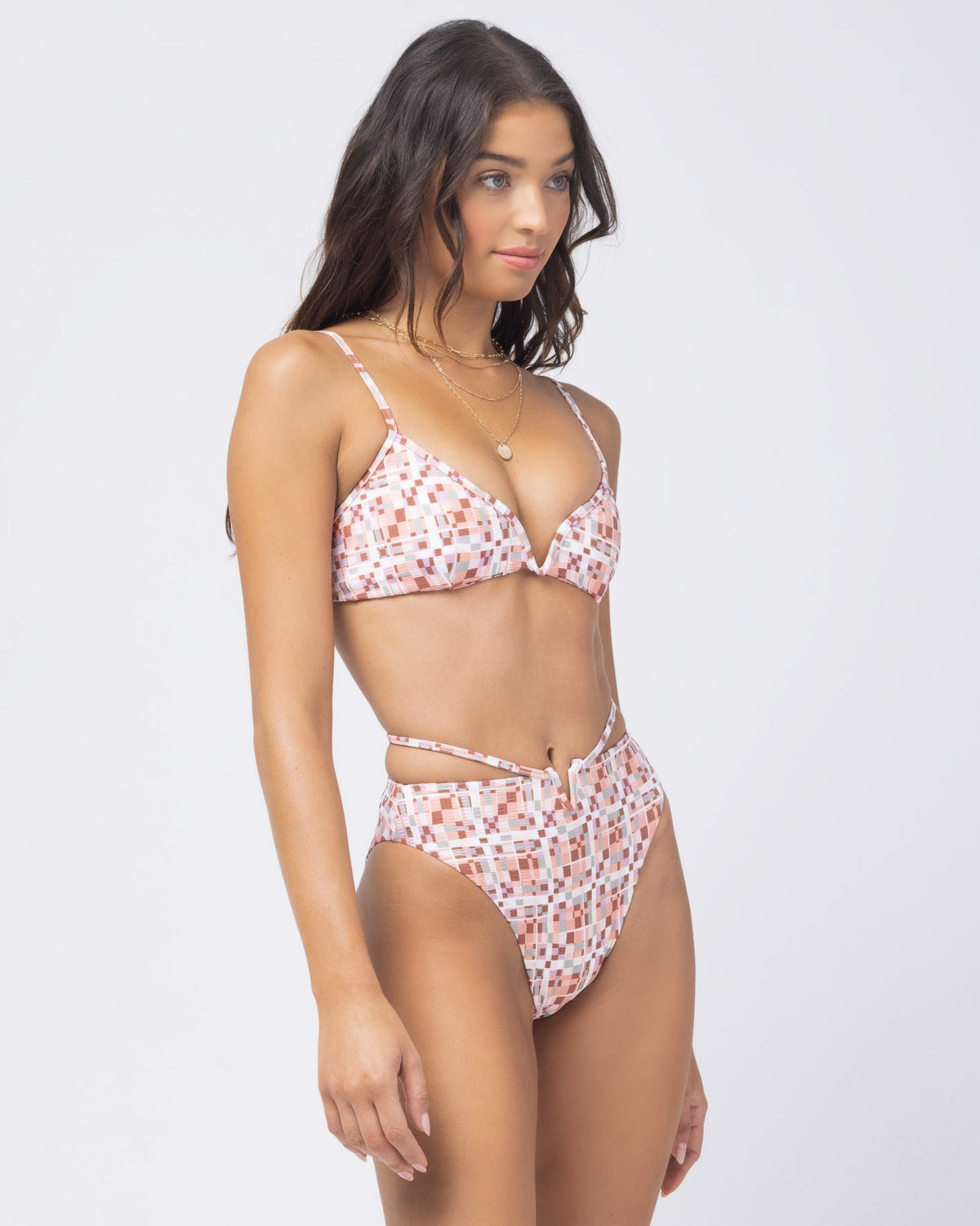 Printed Helena Bikini Top Block Party | Model: Daniela (size: S) | Hover