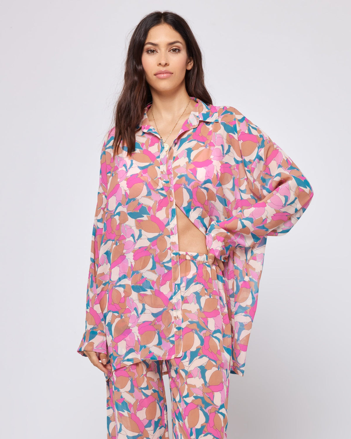 Printed Catalina Top Sundazed Floral | Model: Julianna (size: S)