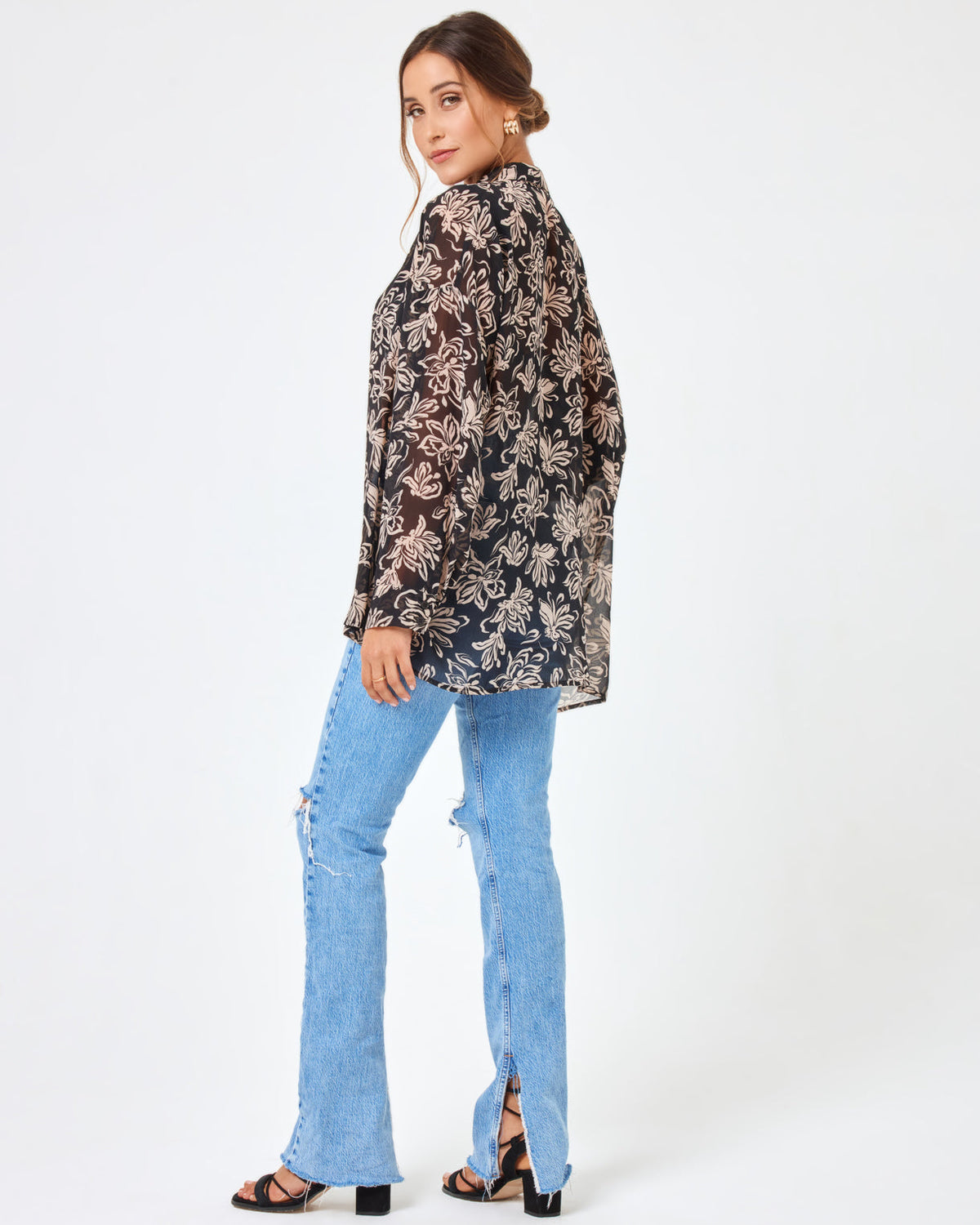 Printed Catalina Top Mystic Magnolia | Model: Anna (size: S)