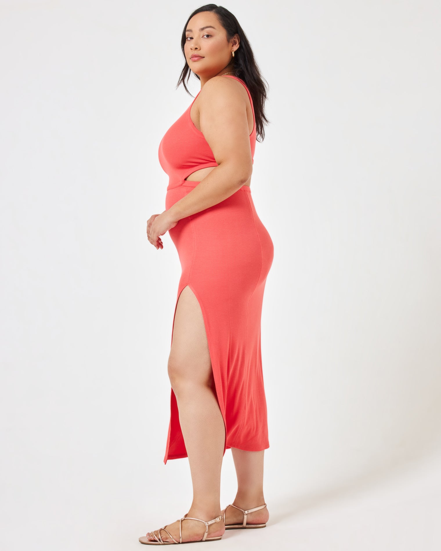 Charli Dress Cayenne | Model: Bianca (size: XL)