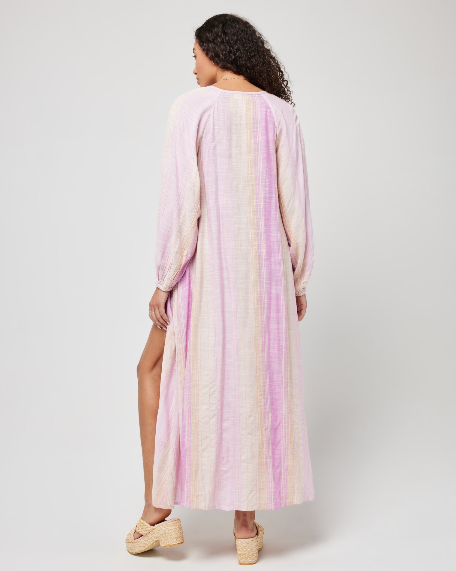 Cassia Dress Ravello Stripe Dusk | Model: Blaine (size: S)