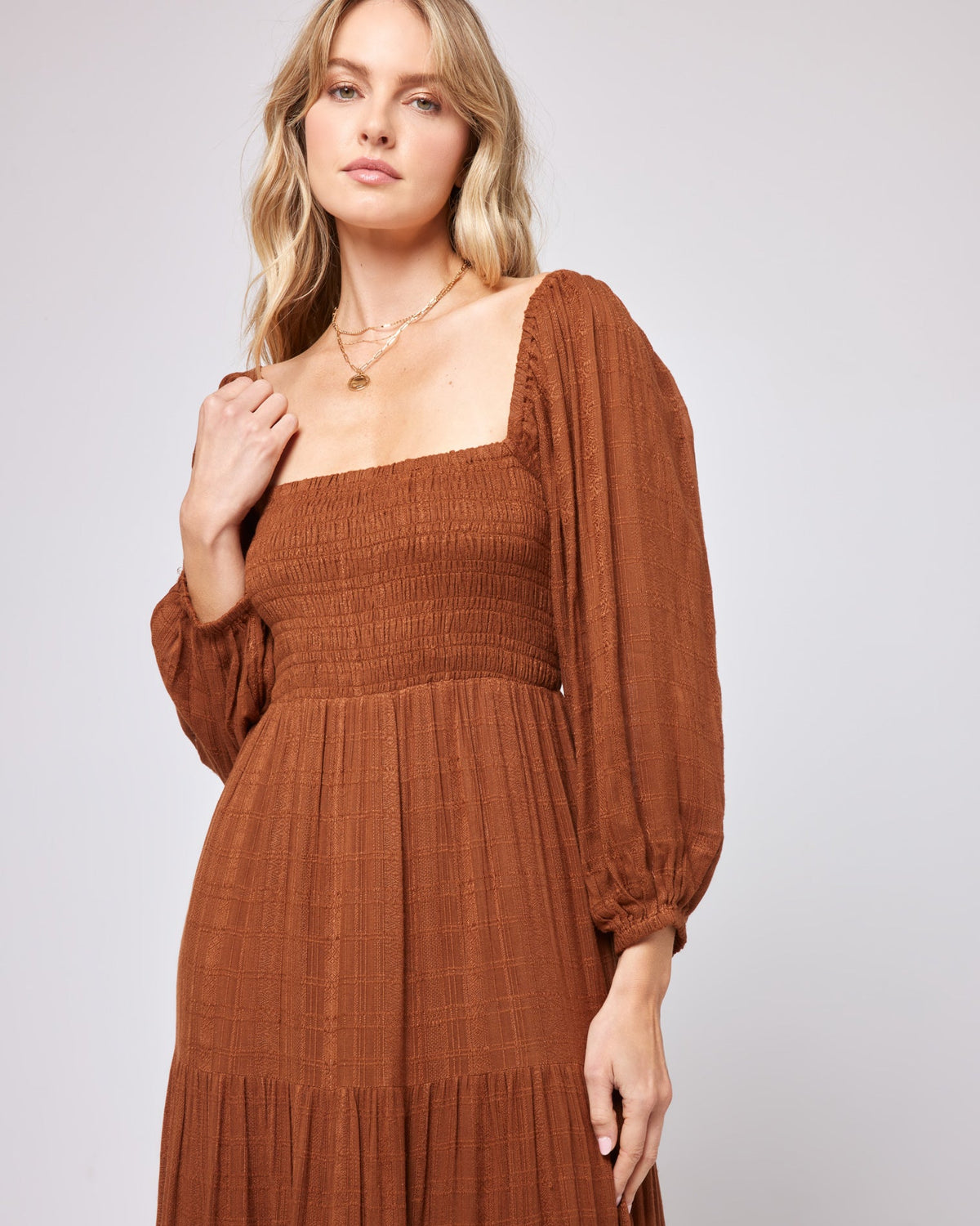 Dakota Dress - Coffee Coffee | Model: Lura (size: S) | Hover