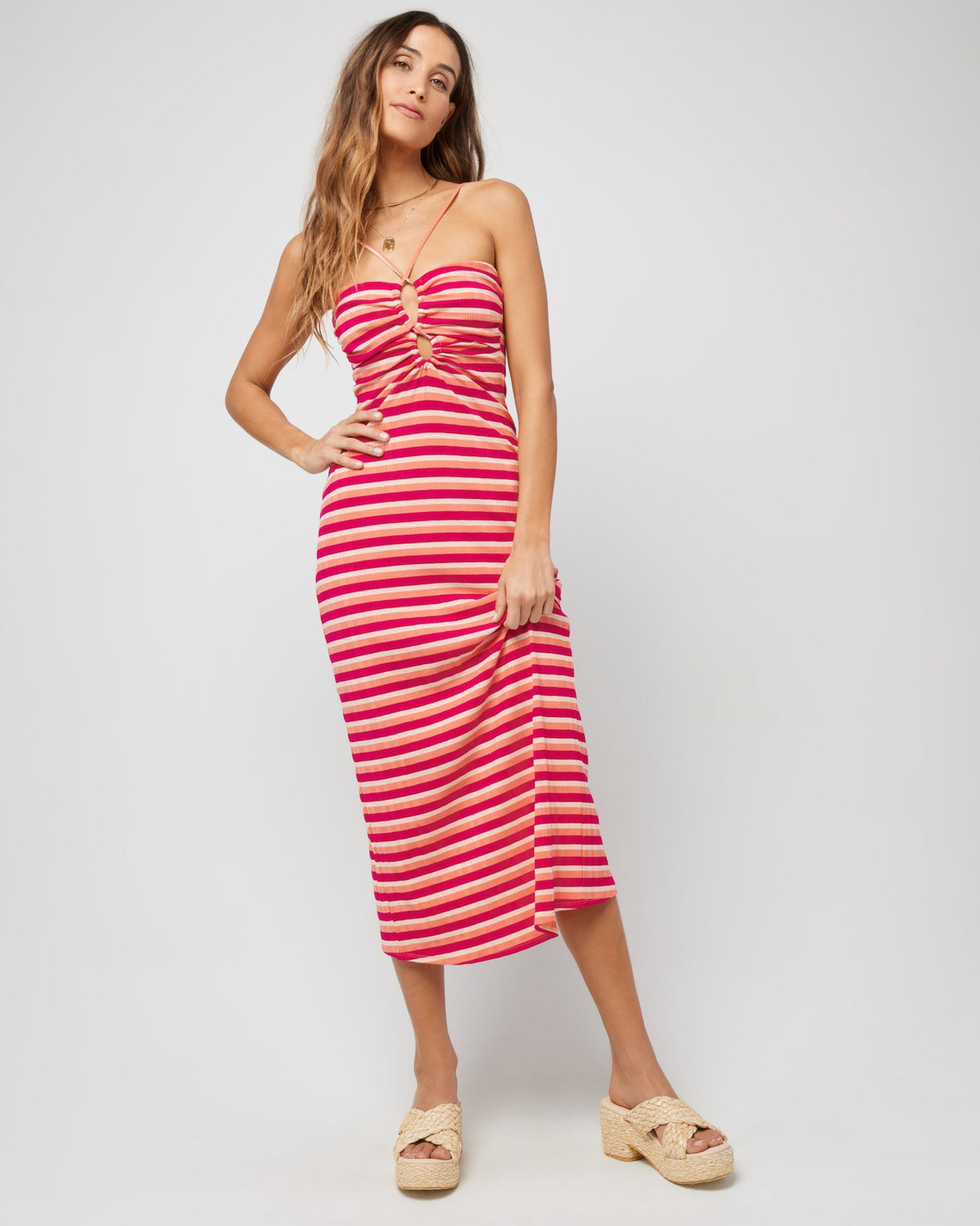 Striped Ellery Dress Fresh Squeezed Stripe | Model: Anna (size: S)