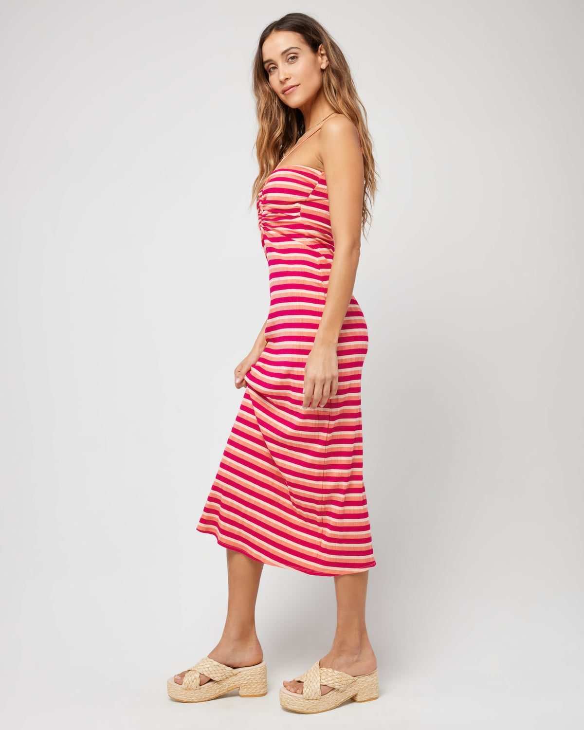 Striped Ellery Dress Fresh Squeezed Stripe | Model: Anna (size: S)