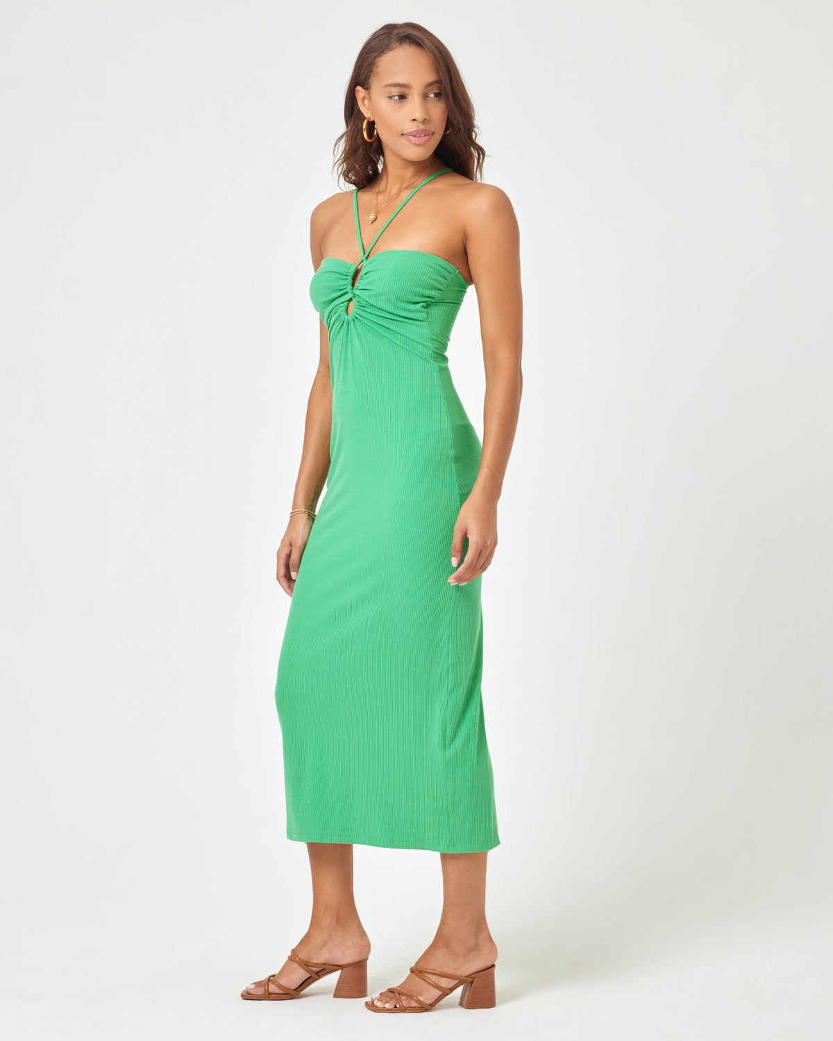 Ribbed Ellery Dress Monstera | Model: Natalie (size: S) 