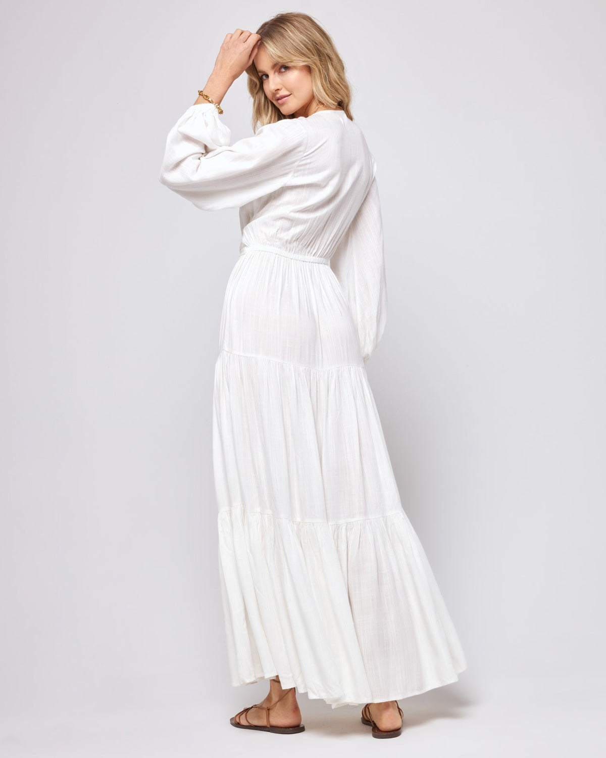 LSPACE x HANNA MONTAZAMI Hanna Dress Cream | Model: Lura (size: S)