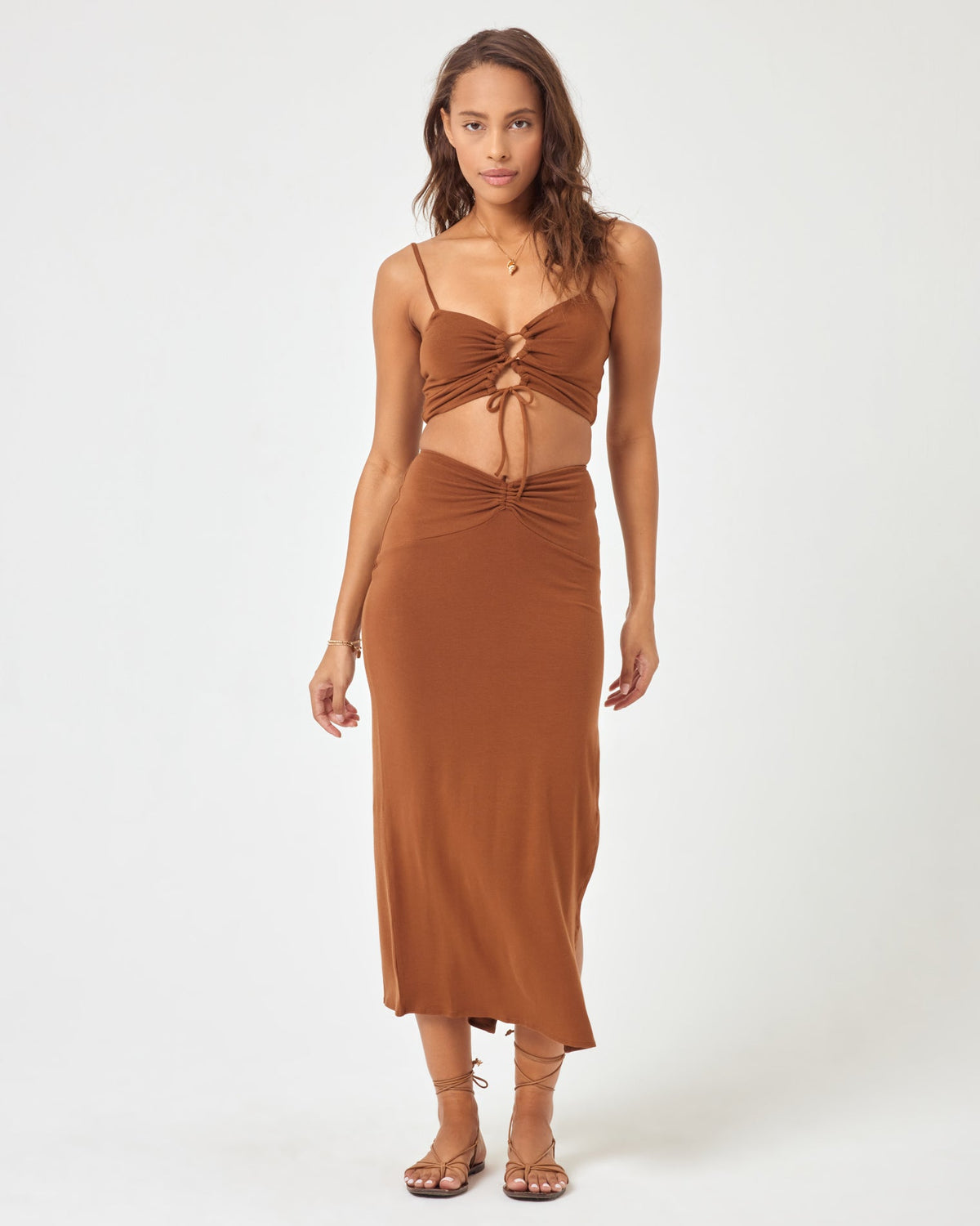 It's A Date Skirt Coffee | Model: Natalie (size: S) | Hover