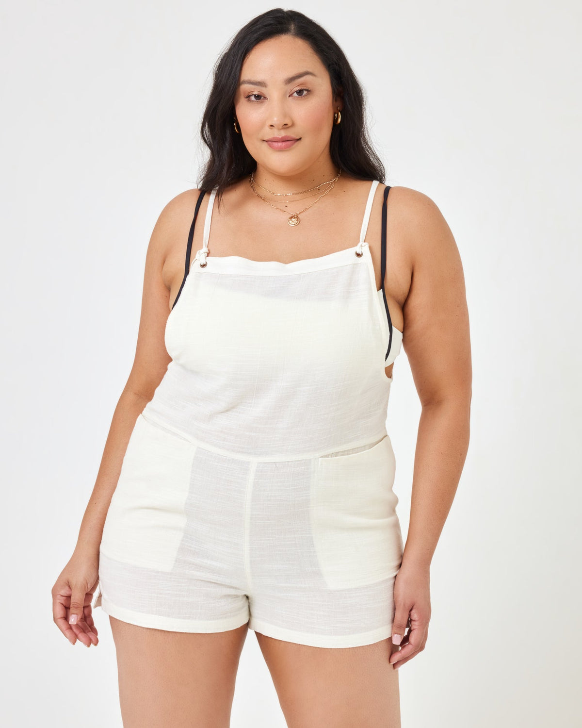 Indy Romper - Coffee Cream | Model: Bianca (size: XL)