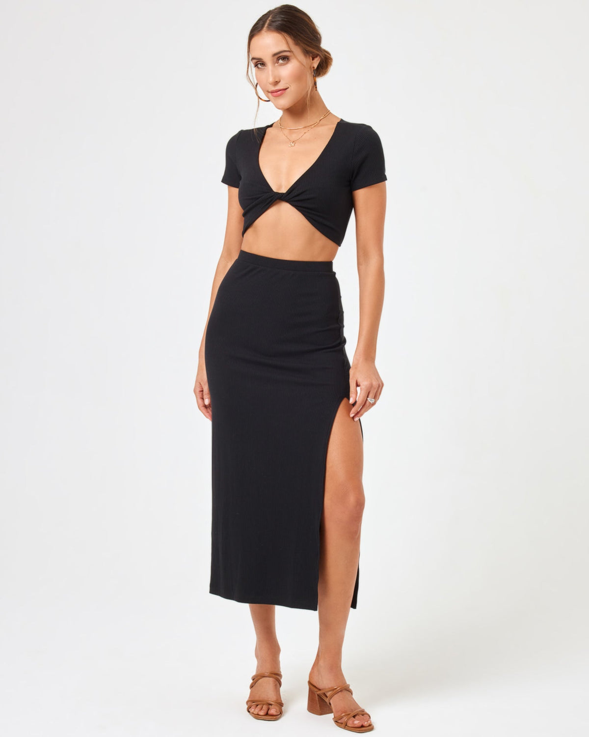 LSPACE x HANNA MONTAZAMI Isla Skirt Black | Model: Anna (size: S)