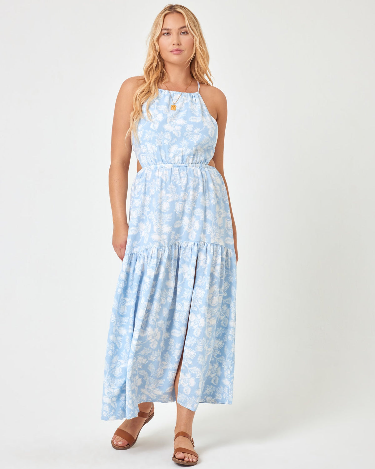 Printed Jaide Dress Bali Blooms | Model: Sydney (size: XL)