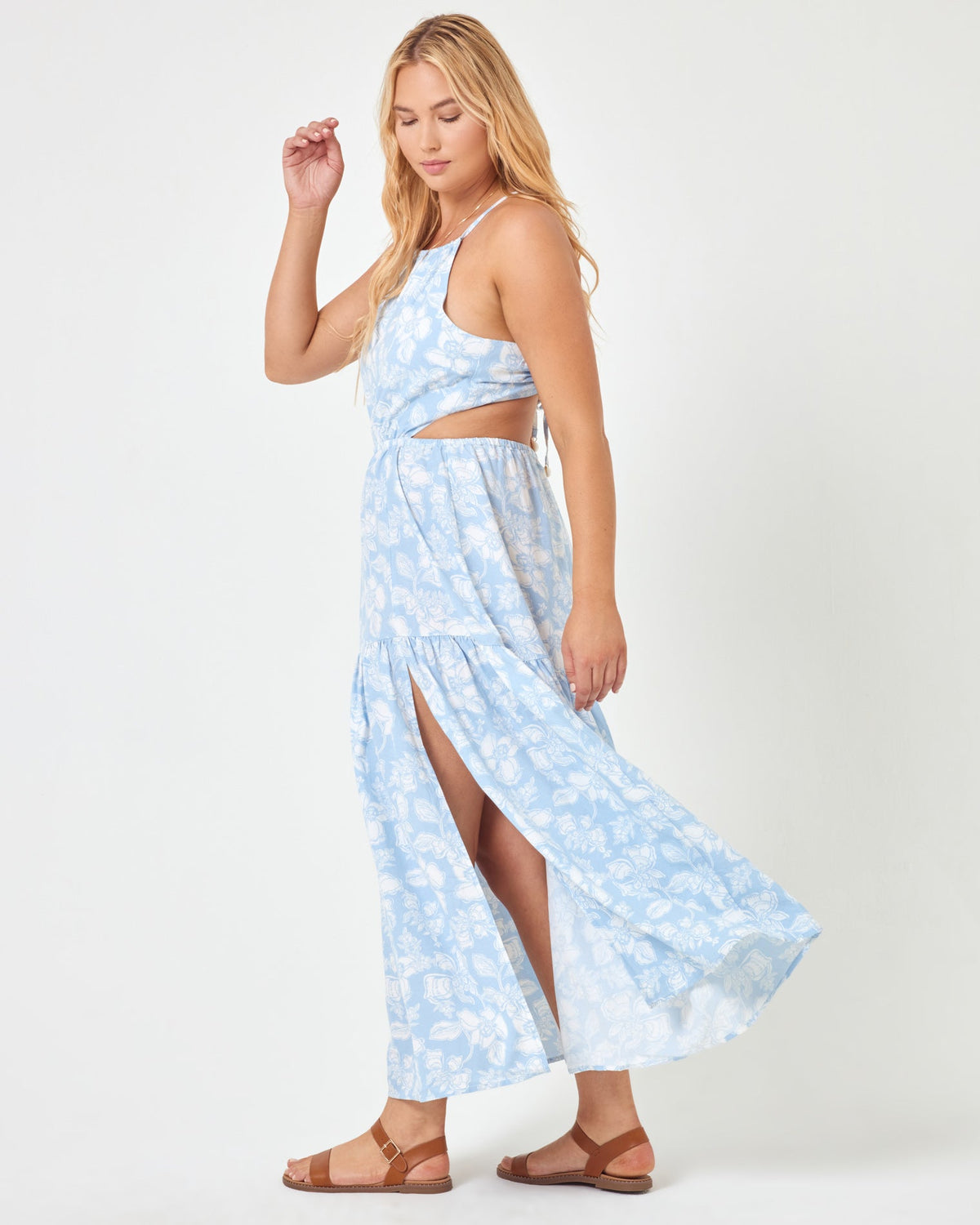 Printed Jaide Dress Bali Blooms | Model: Sydney (size: XL)