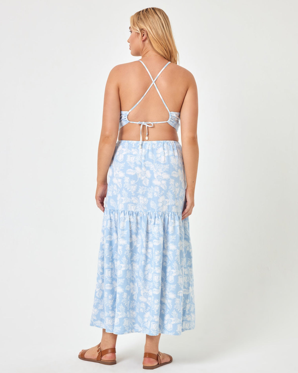 Printed Jaide Dress Bali Blooms | Model: Sydney (size: XL)