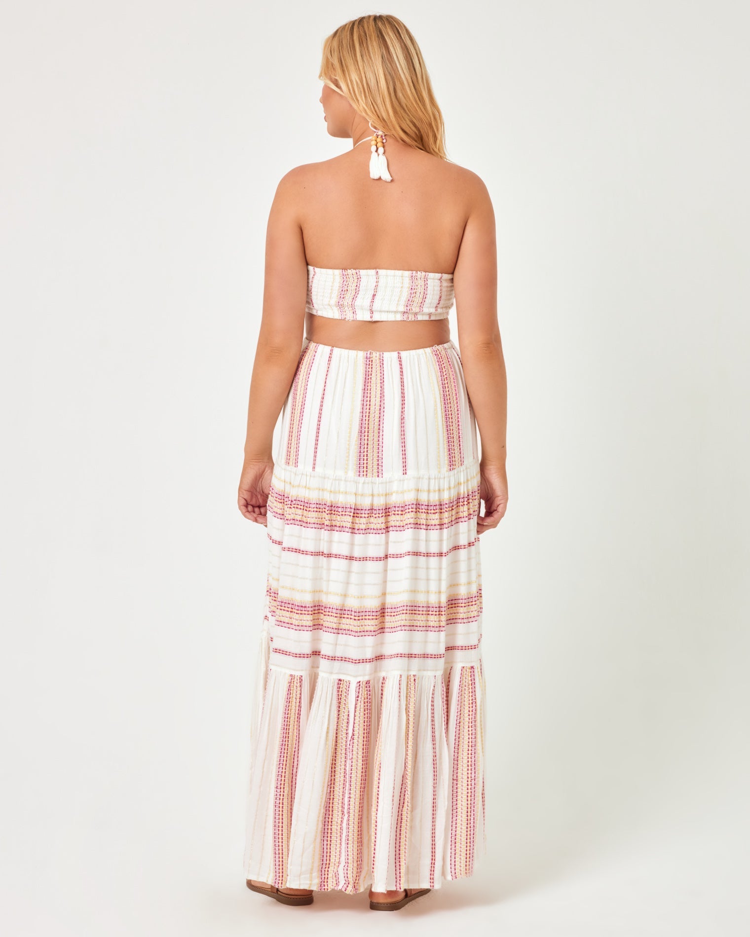 Jenevieve Dress Siesta Stripe | Model: Sydney (size: XL)