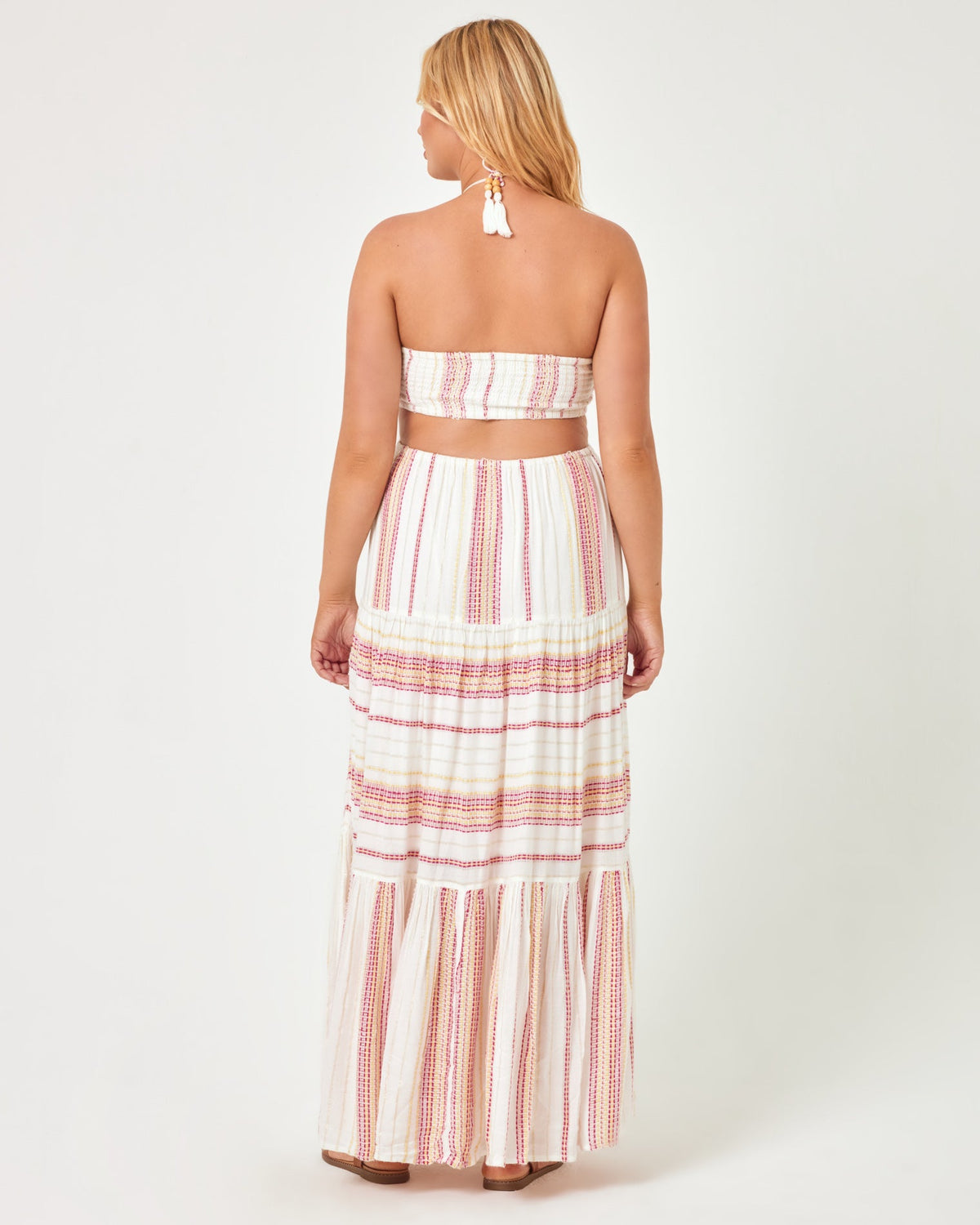 Jenevieve Dress Siesta Stripe | Model: Sydney (size: XL)