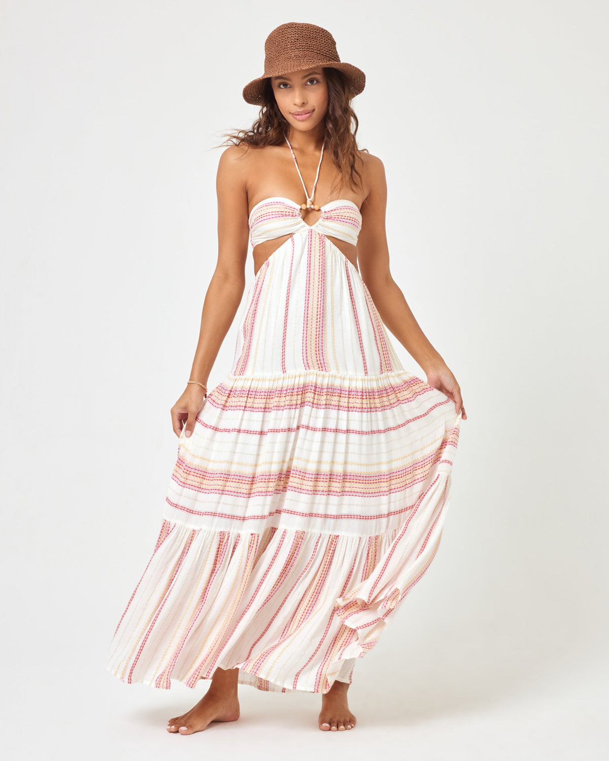 Jenevieve Dress Siesta Stripe | Model: Natalie (size: S)
