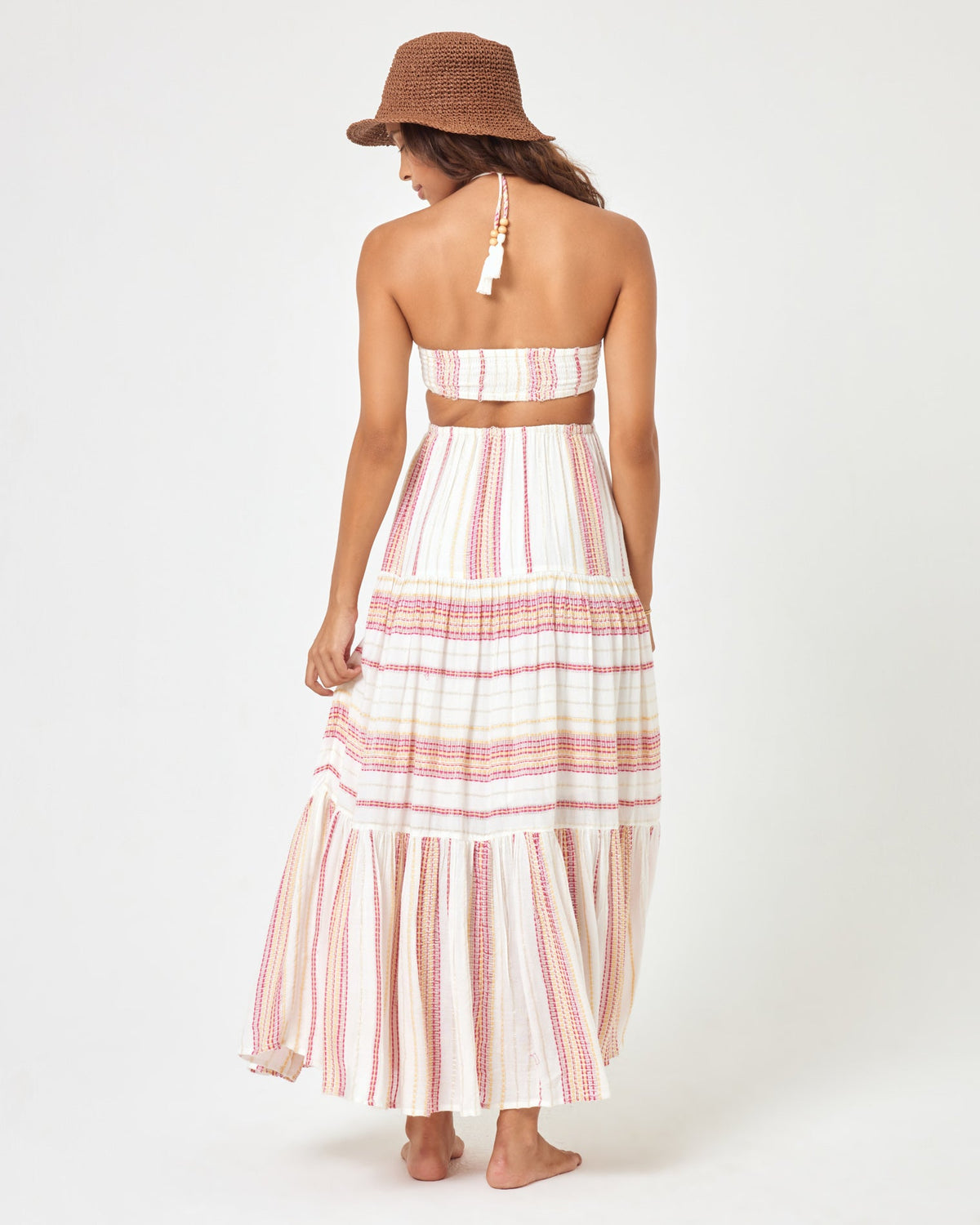 Jenevieve Dress Siesta Stripe | Model: Natalie (size: S) | Hover