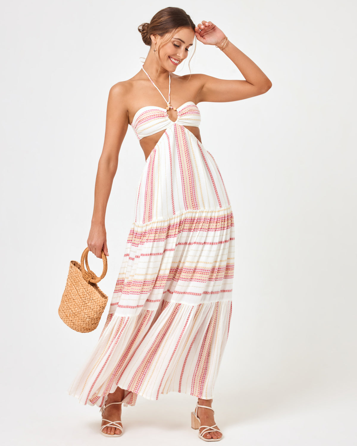 Jenevieve Dress Siesta Stripe | Model: Anna (size: S)
