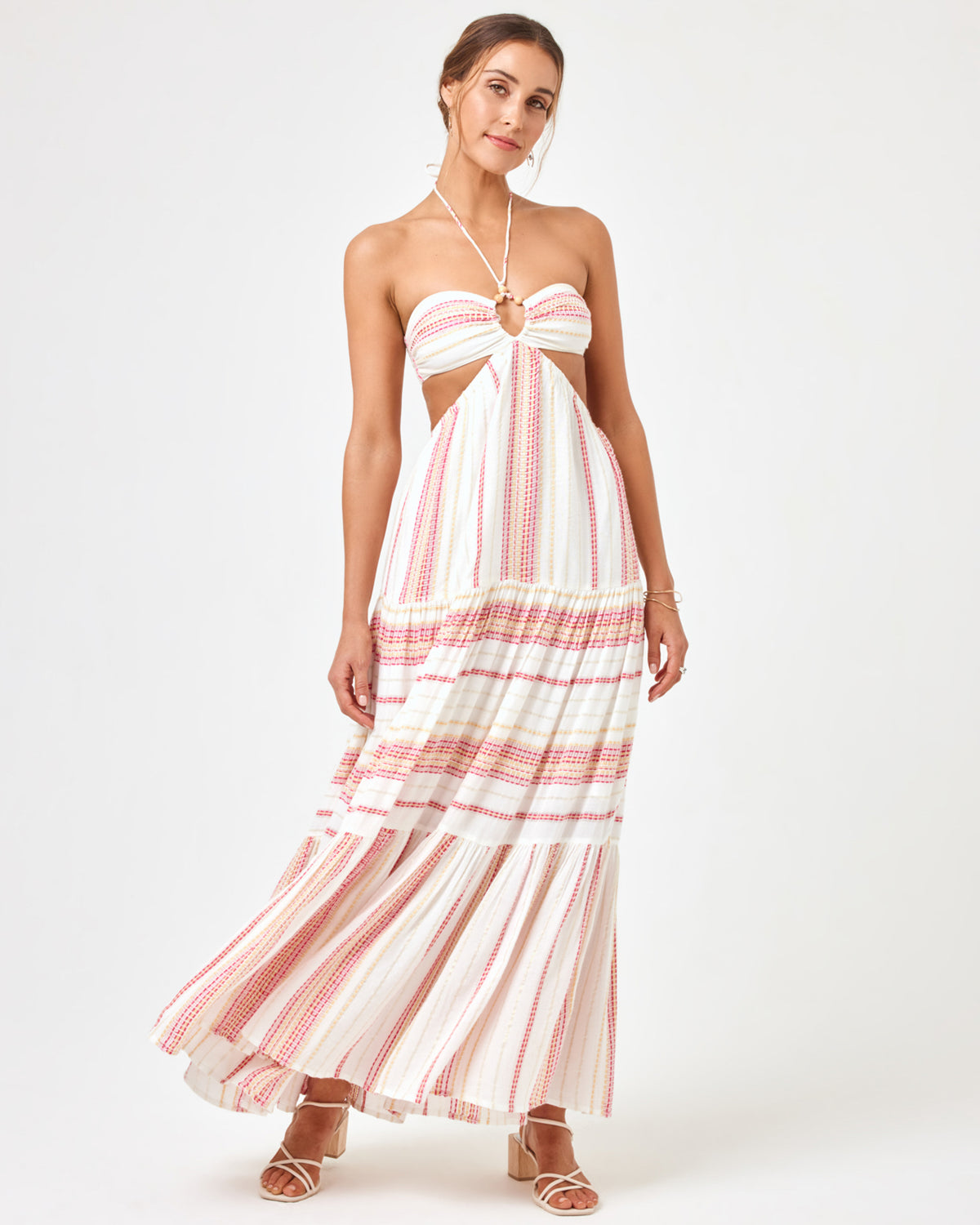 Jenevieve Dress Siesta Stripe | Model: Anna (size: S)