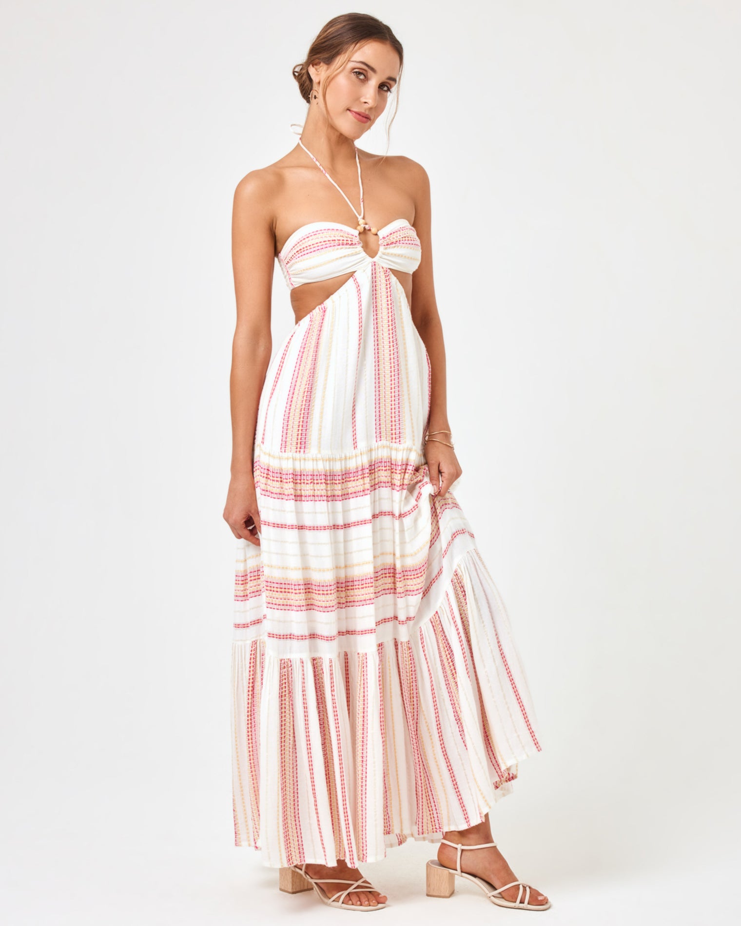 Jenevieve Dress Siesta Stripe | Model: Anna (size: S)